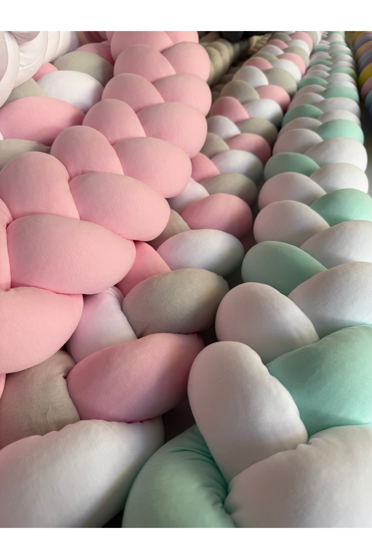 düğüm yastık 500 Cm 3 Örgü Beşik Korumalık ( 90 X 190 Yataklara Uygun ) fotoğrafı 4 (önizleme)