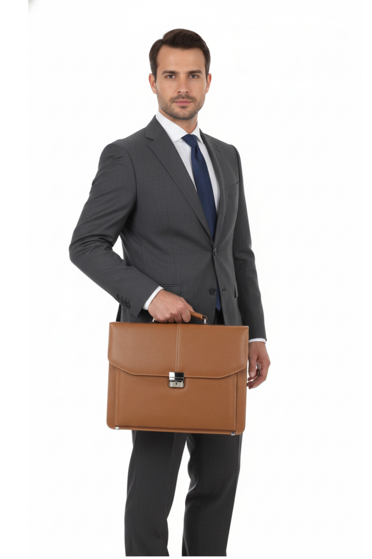 MESCHAIN  Erkek Omuz Çantası A4 Ve Dosya Uyumlu Kilit Mekanizmalı 15,6 Inç Laptop Bölmeli - Görsel 2