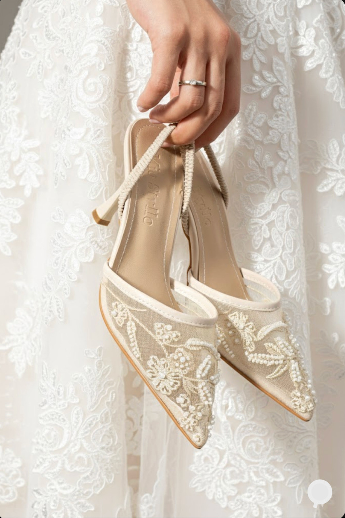 Mio Styllo  Natalyn File Nakış Ve Boncuk Detaylı Sivri Burun Kadın Topuklu Ayakkabı - Görsel 6