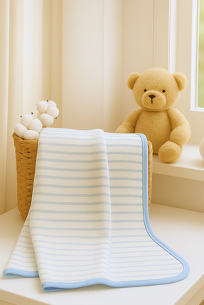 Mimocan %100 Pamuk Naturel Bebek Battaniyesi Yenidoğan Bebek Battaniyesi 85x9...