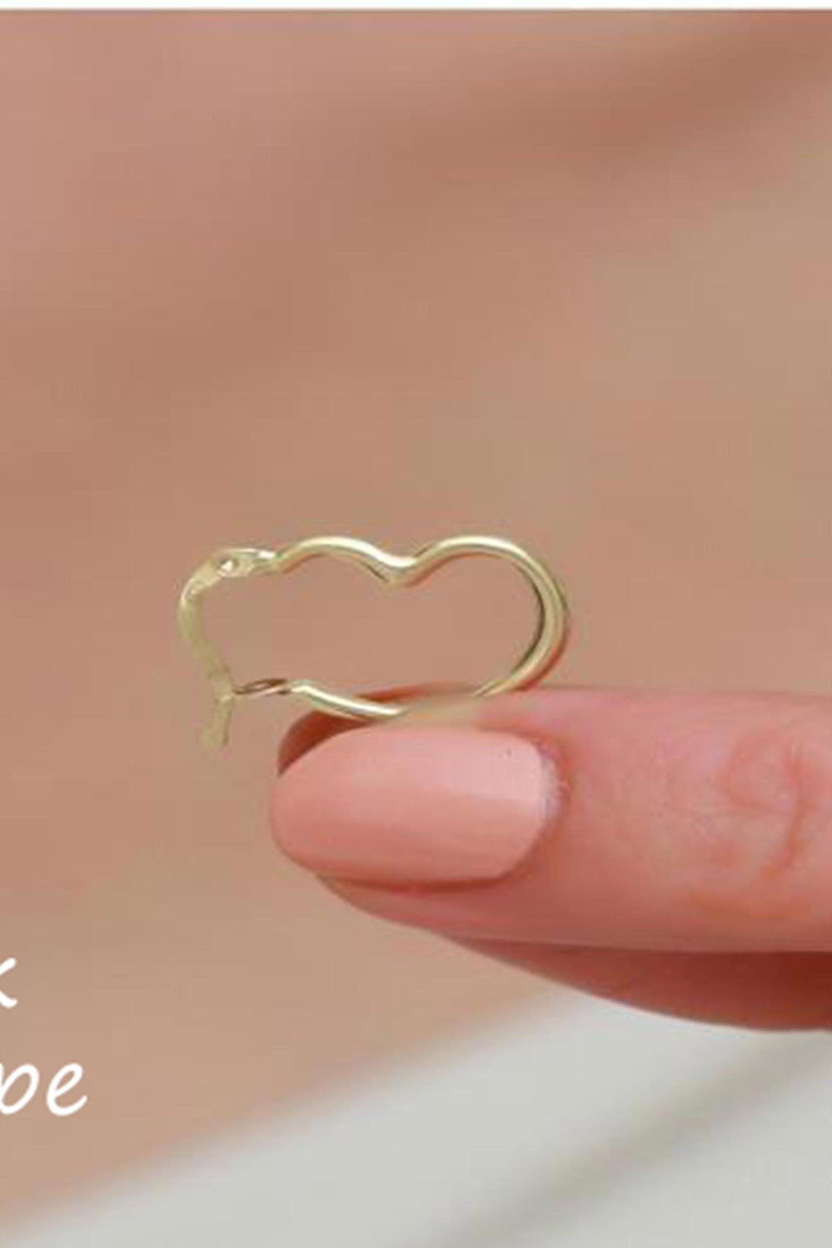 Bayar Gold 14 Ayar Altın Orta Boy Kalpli Tekli Küpe