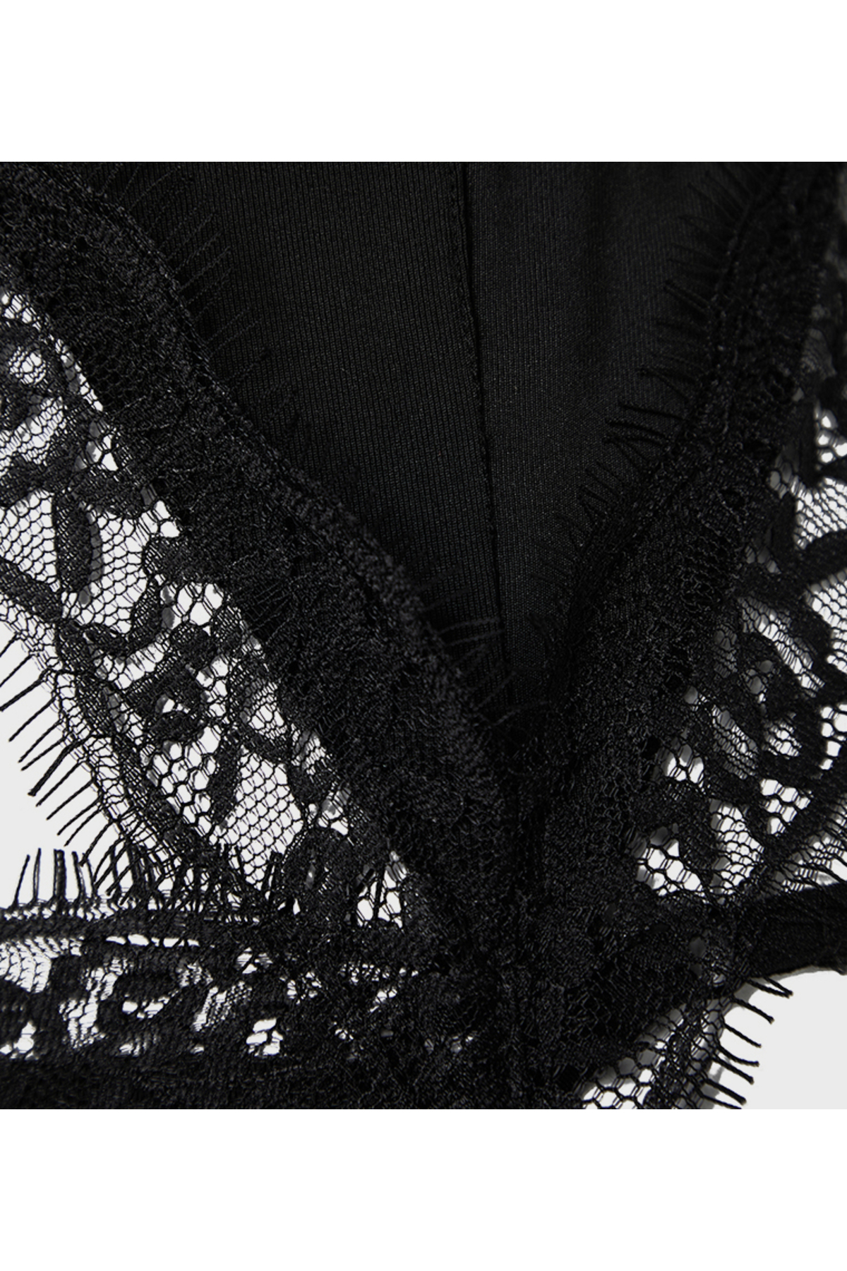 Laperissa  Siyah Micro Dantel Detaylı Jartiyerli Kapsız Örme İç Çamaşırı Takımı - Görsel 6