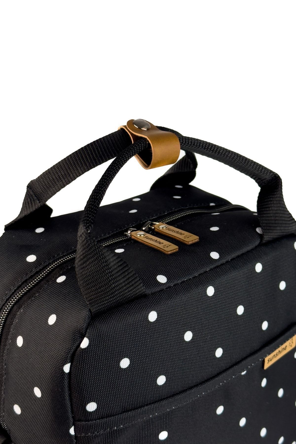 Sunshine Puantiye Desenli Omuz Askılı Termal Çanta Yemek Taşıma Ek Gıda Beslenme Çantası fotoğrafı 3 (önizleme)