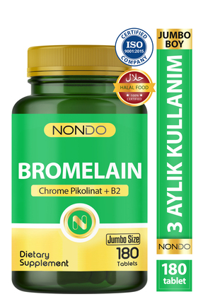 Nondo Bromelain 2400 Gdu 750 Mg 180 Tablet (jumbo Boy Bromelian Ananas Ekstre...