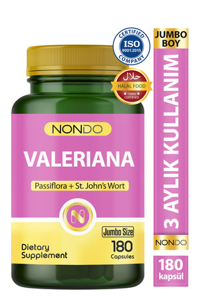 Nondo Valeriana Kedi Otu Jumbo Boy 180 Kapsül Pasiflora, Sarı Kantaron Rahat ...