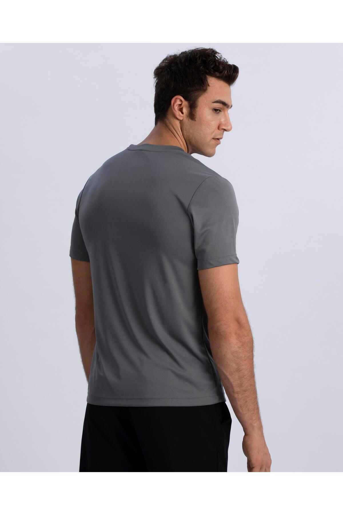 Kappa Kombat Crew Neck Tee Erkek Antra Gri Regular Tişört görsel 4