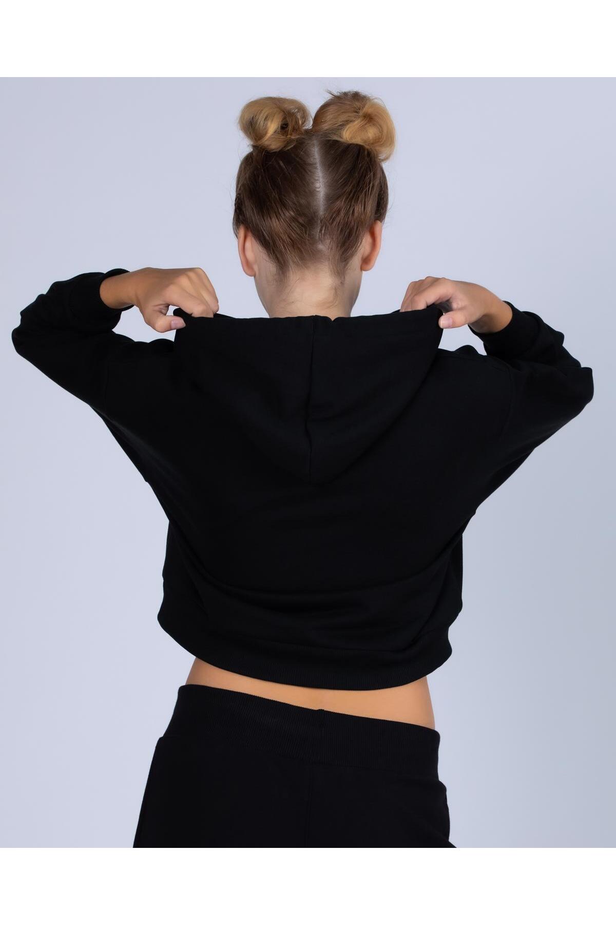Kappa Logo 365 Digi Kadın Siyah Regular Hoodie görsel 5