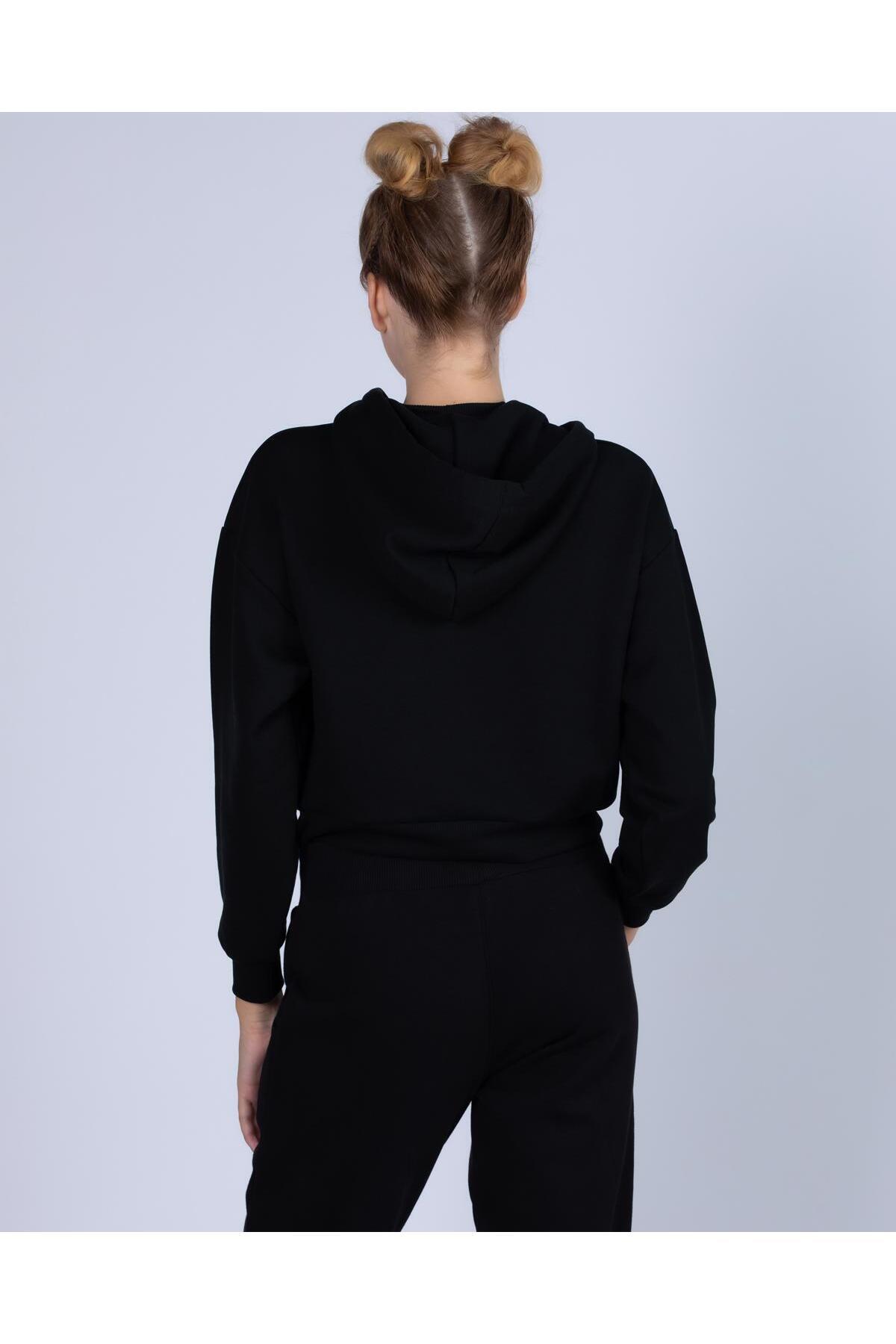 Kappa Logo 365 Digi Kadın Siyah Regular Hoodie görsel 4