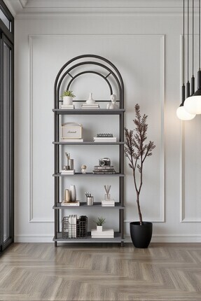 Mobitopya Çevir Kur Antrasit Bohem Kitaplık | Çok Amaçlı, 5 Raflı, Dekoratif ...