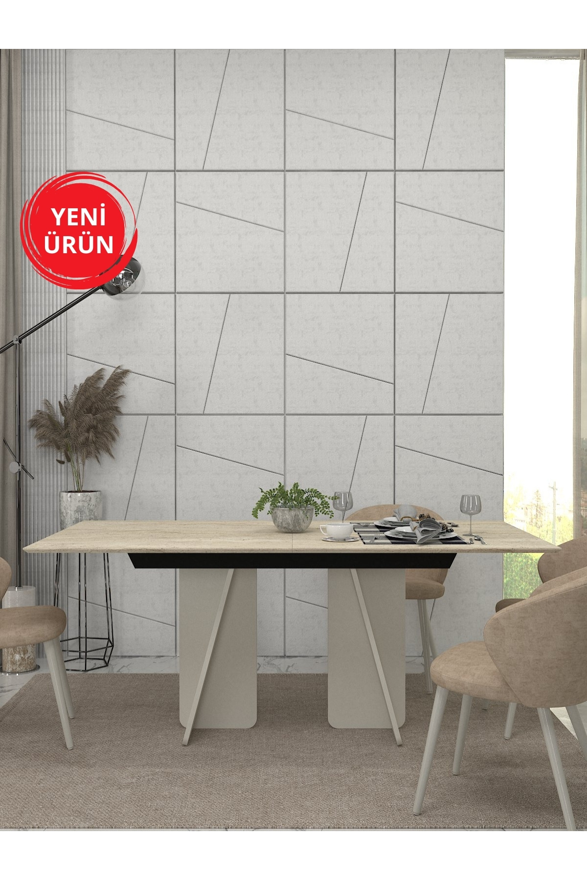 Sevilla Dining Table Sandstone - Travertine 180cm
