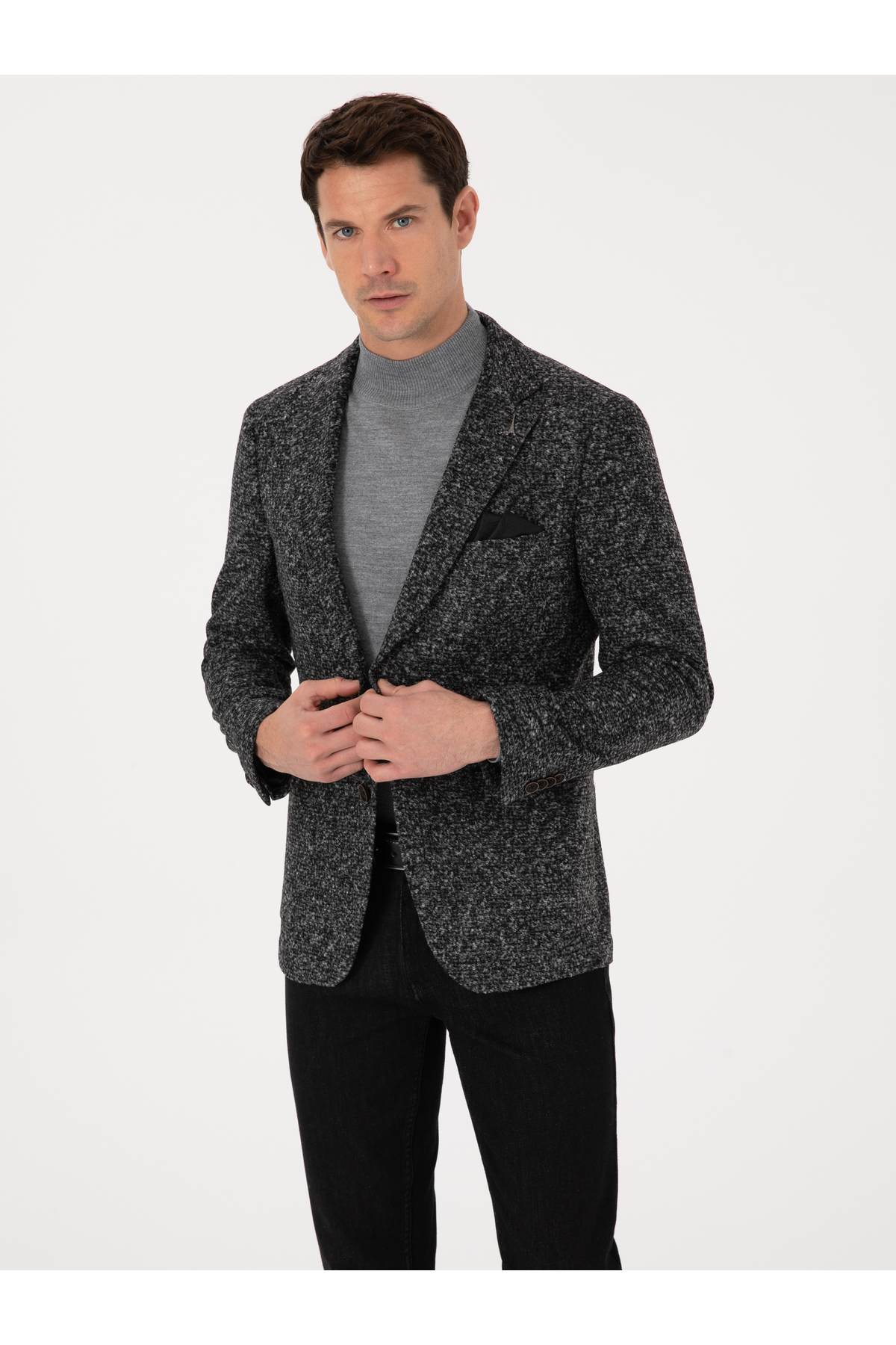 Cacharel  Füme Ex.Slim Fit Yün Karışımlı Ceket 50272729-VR058 - Görsel 3