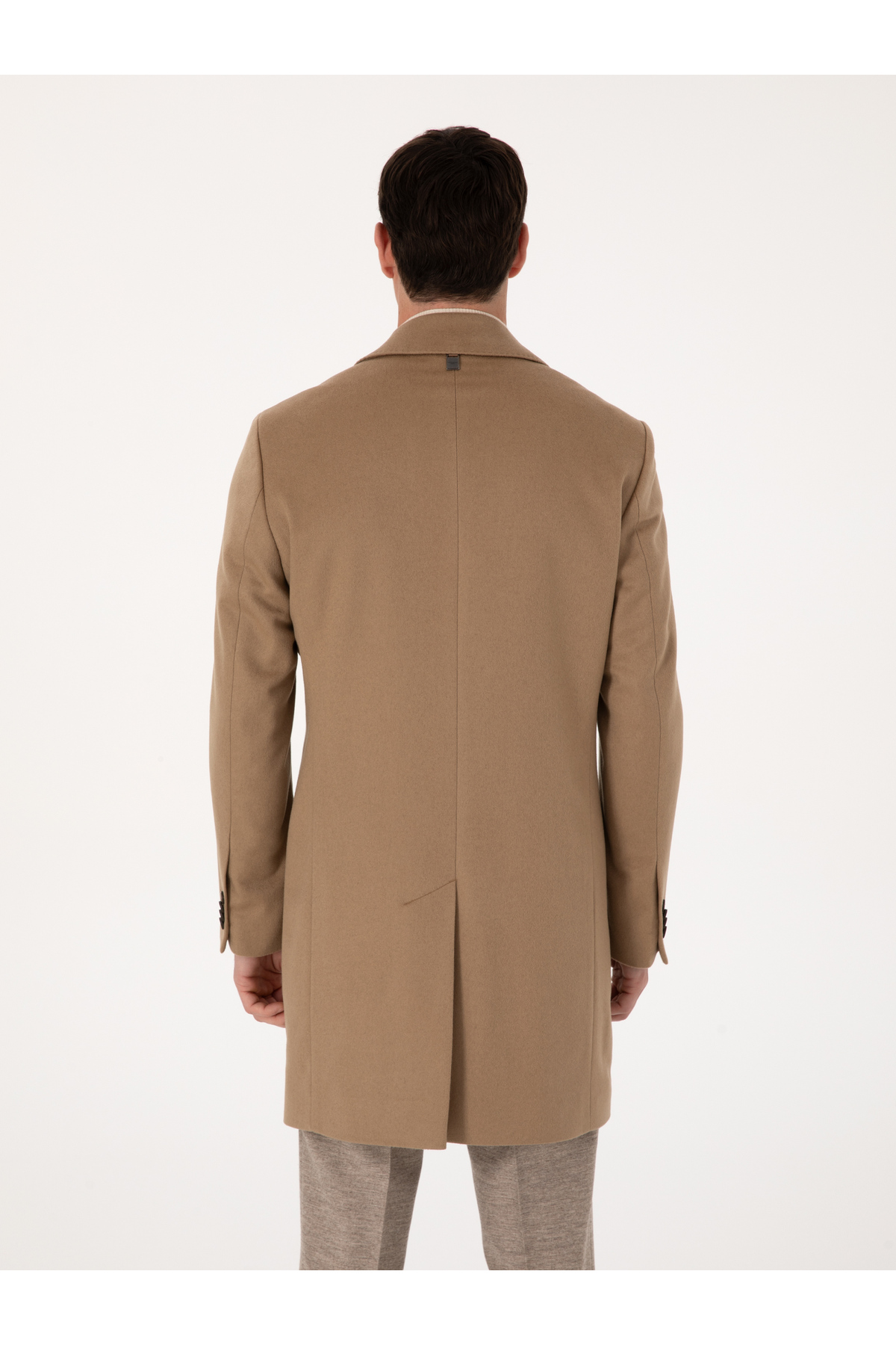 Cacharel Camel Slim Fit %100 Kaşmir Palto 50314889-VR015 görsel 5