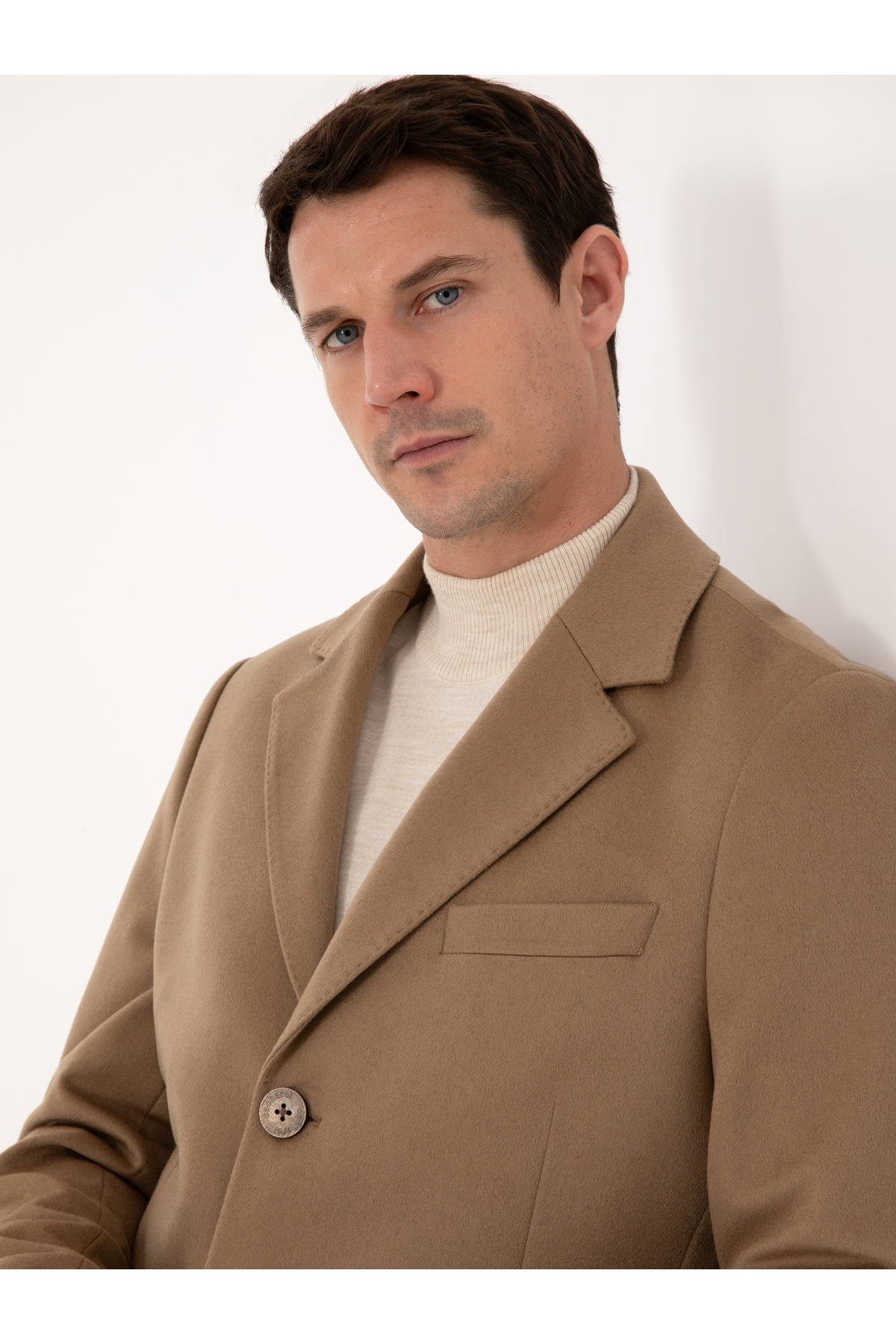 Cacharel Camel Slim Fit %100 Kaşmir Palto 50314889-VR015 görsel 2