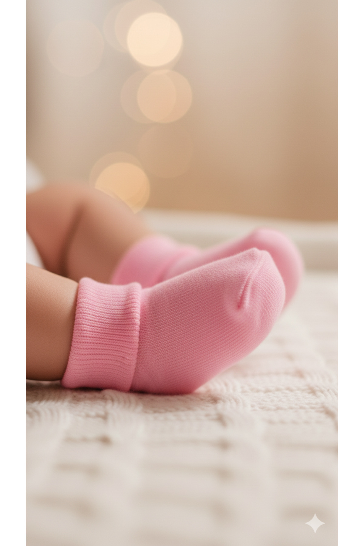 Akface 12 Çift Pamuklu Sıkmaz Bilekli 3 Renk Yenidoğan ve Kız Bebek Çorabı 0-6 Ay fotoğrafı 3 (önizleme)