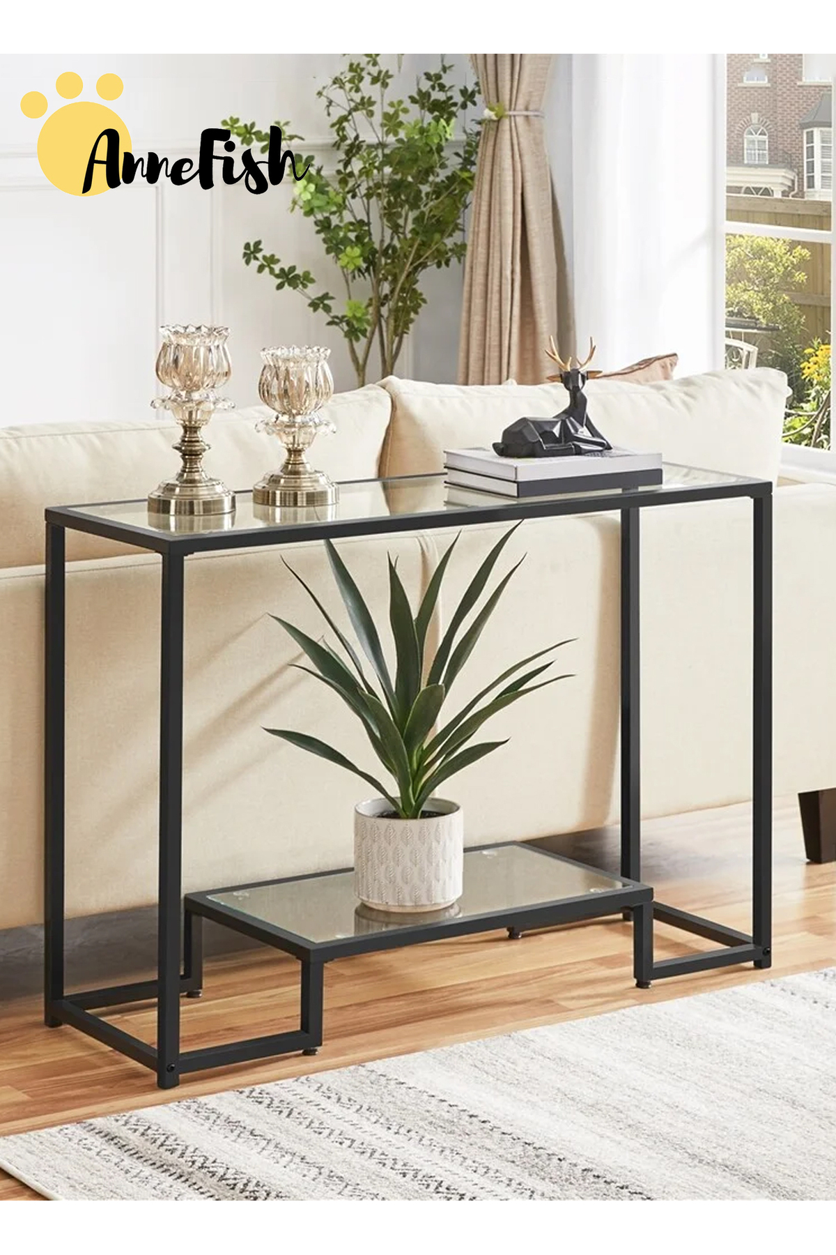 طاولة أريكة زجاجية ثلاثية الطبقات بمقاس 120*30*80...