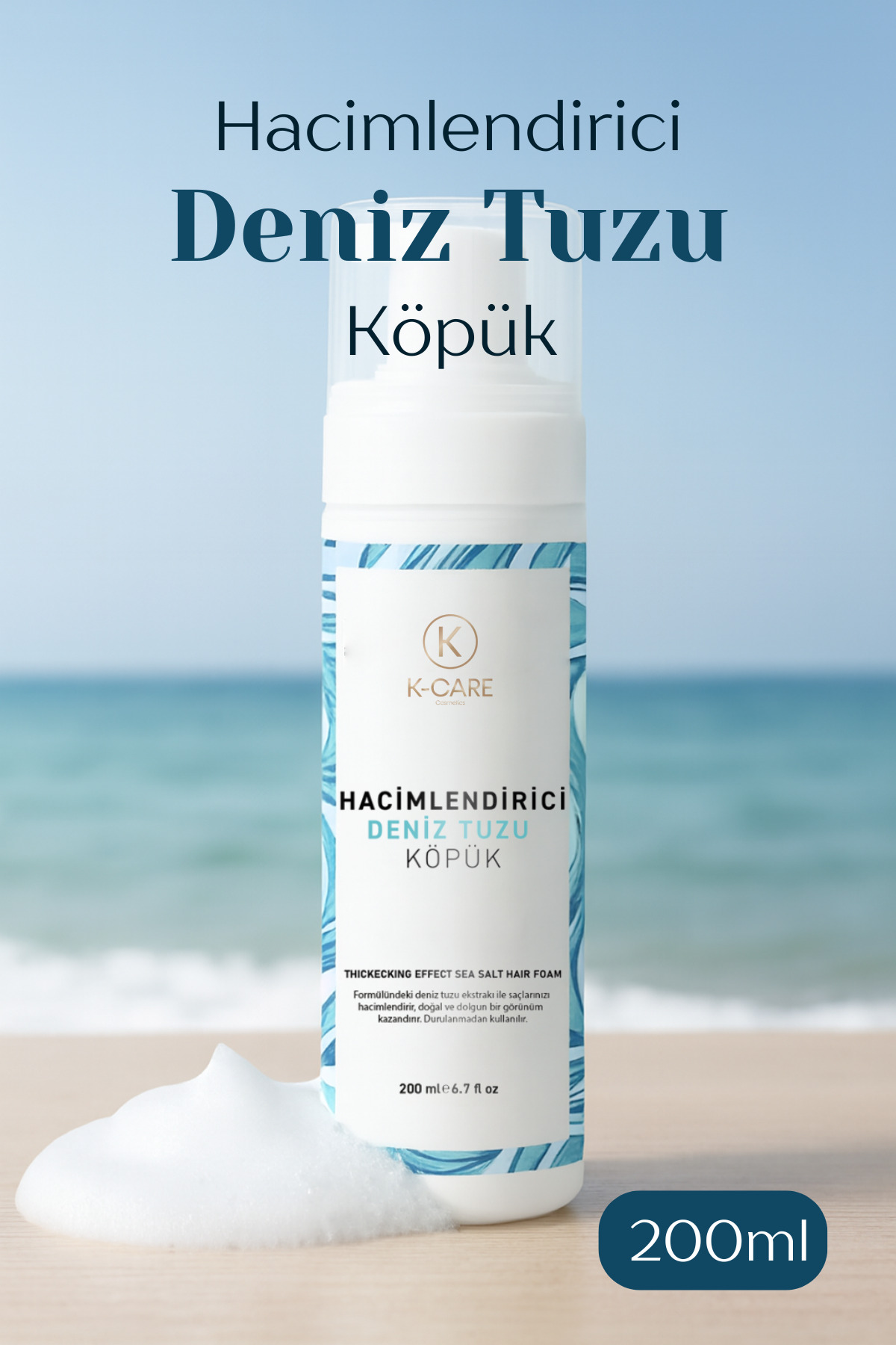 K K-CARE Cosmetics Hacimlendirici Deniz Tuzu Köpük 200 ml — saçbakım21