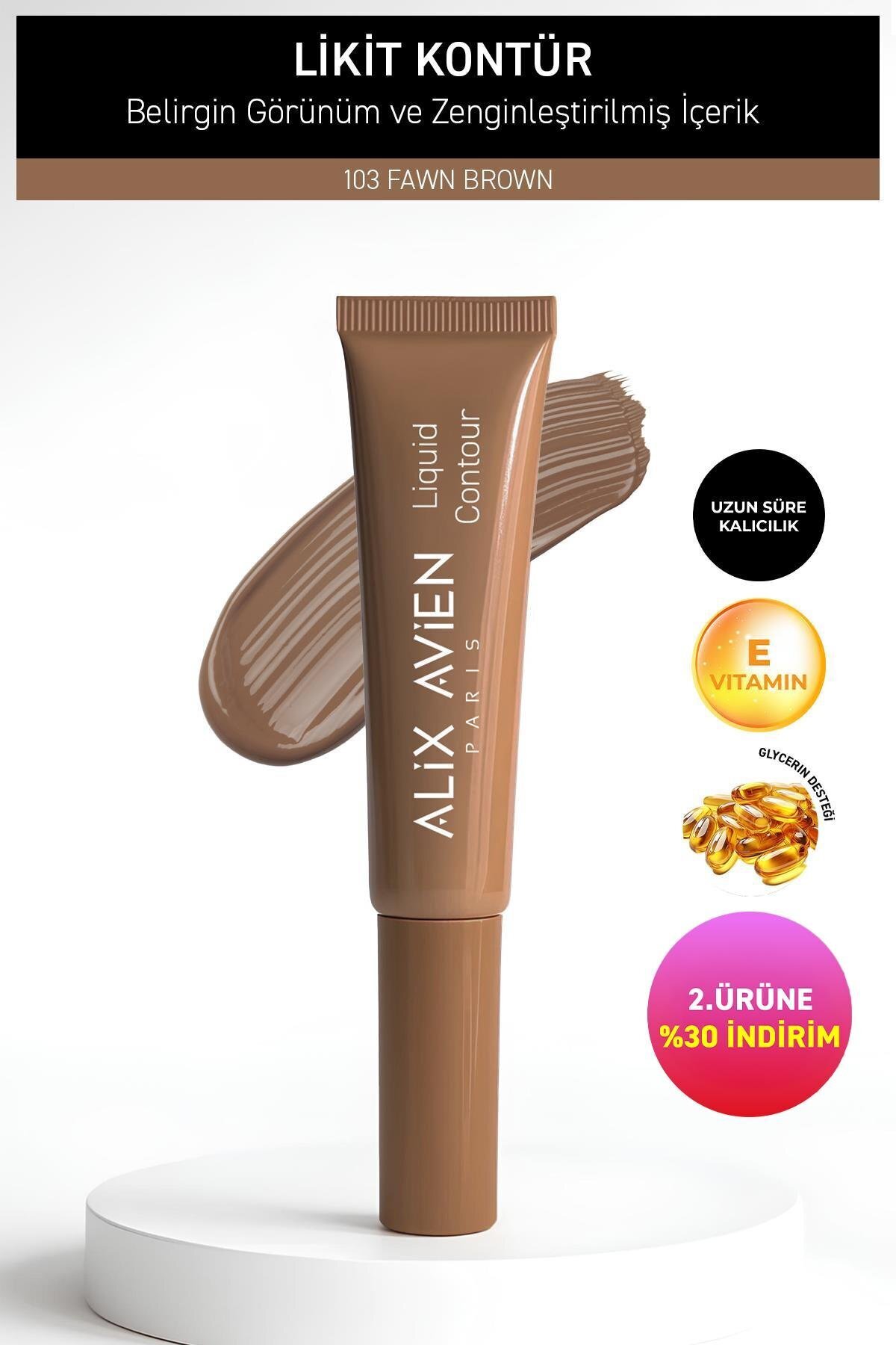 Alix Avien Yaşlanma Karşıtı E Vitaminli Nemlendiren Kremsi Likit Kontür - Liquid Contour 103 Flawn Brown