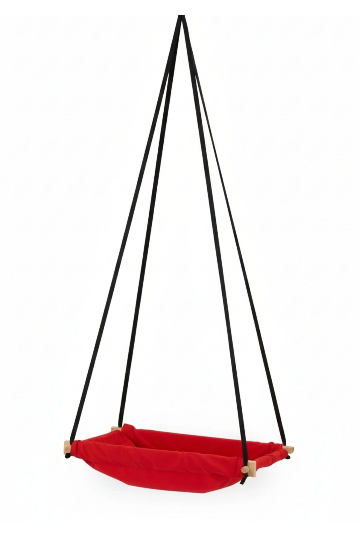 Svava Ahşap Yaylı Zıpzıp Hamak Beşik Hoppala Tavana Asılan Hamak Salıncak Bebek Yatağı (KIRMIZI) fotoğrafı 2 (önizleme)