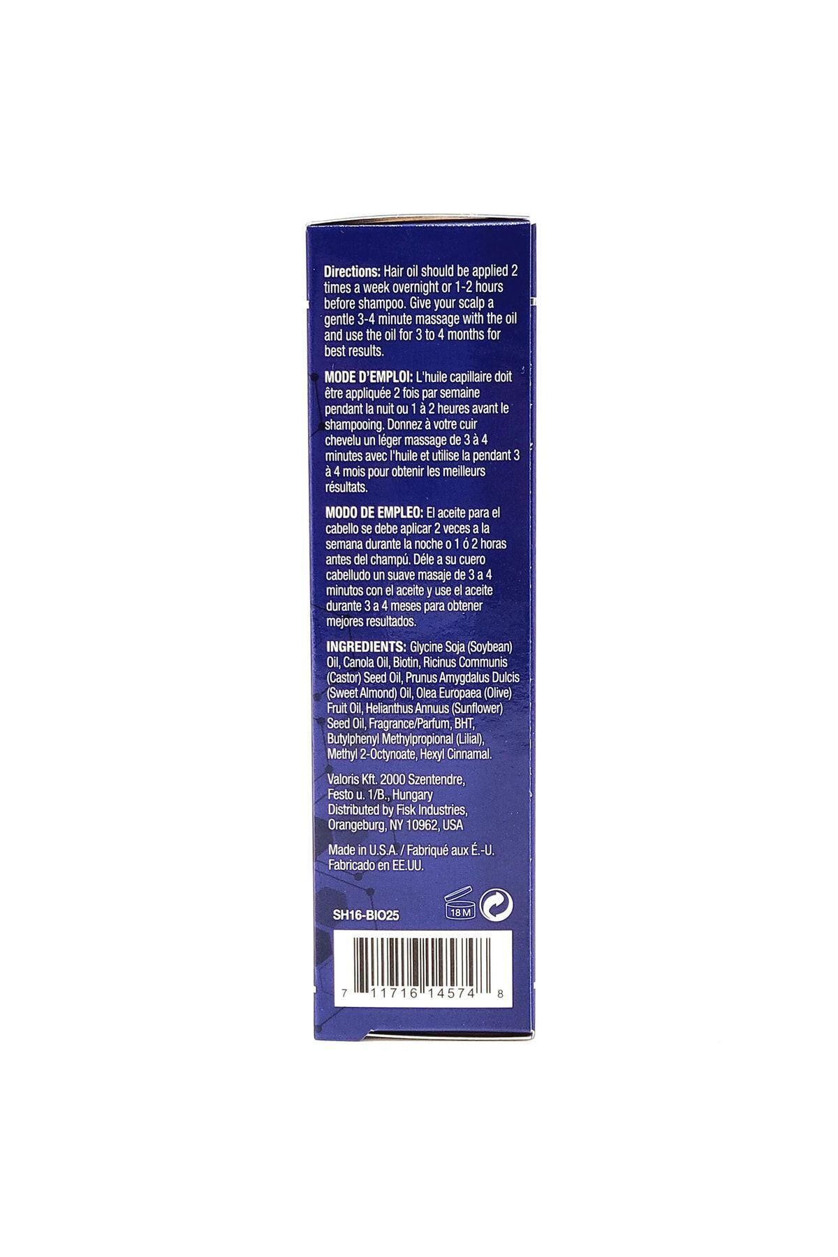 Biotin Ince Ve Yavaş Uzayan Saçlara Özel Saç Bakım Yağı 75ml — 711716145748 — تصویر 3 از 3