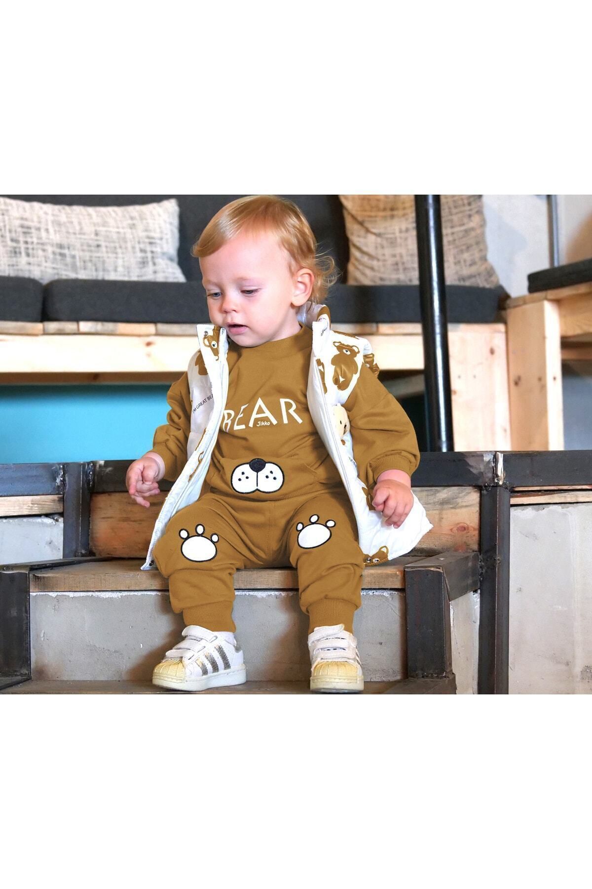 Jikko Baby Erkek Bebek Ayıcık Aksesuarlı Şişme Yelekli Eşofman İki İp 3'lü Takım 6060 fotoğrafı 4 (önizleme)