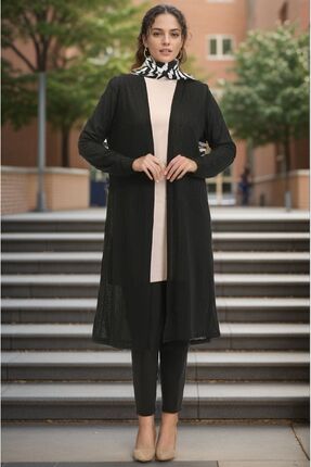 RESPİRO İncecik Sade Uzun Baharlık Nefes Alır Dökümlü Hırka Büyük Beden Hırka...