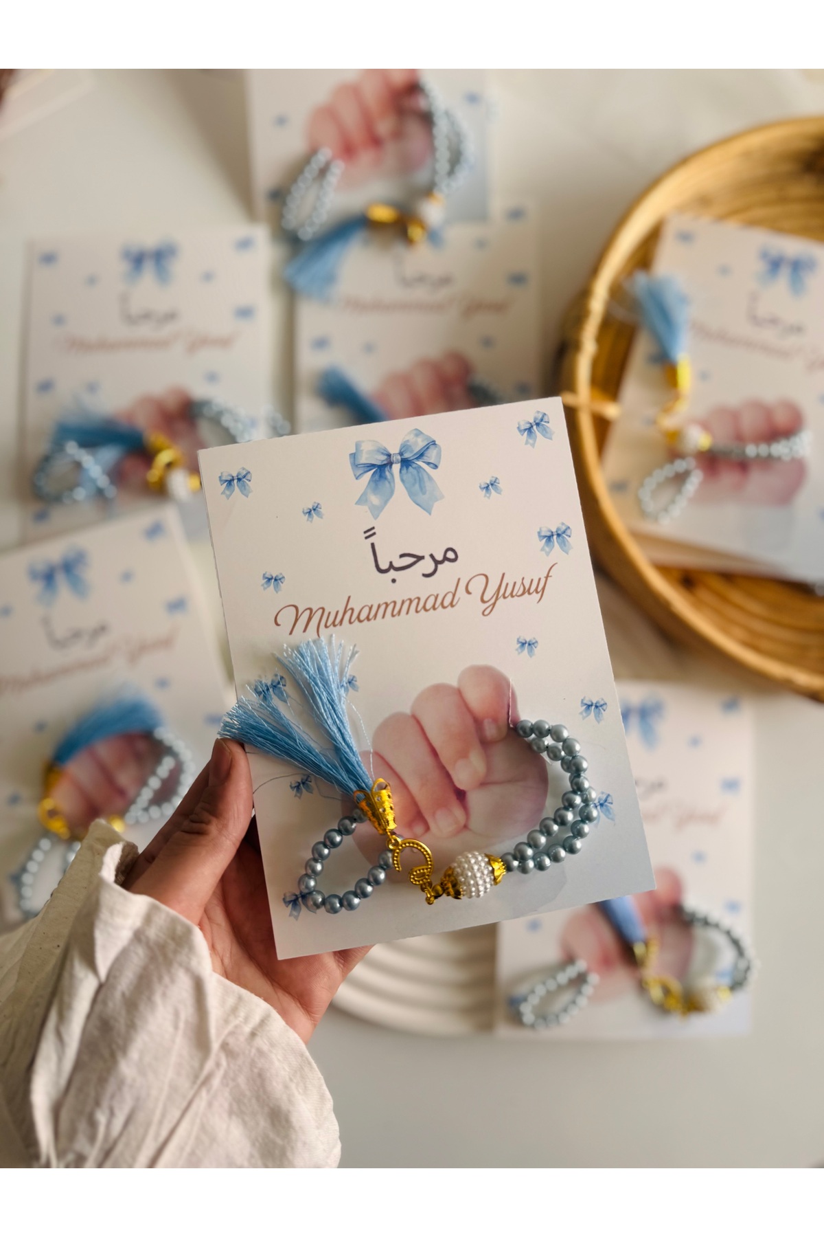 Mapel 15 Adet Tesbih Süslemeli Kart Doğum, Doğum Günü, Sünnet, Mevlüt Hediyeliği fotoğrafı 2 (önizleme)
