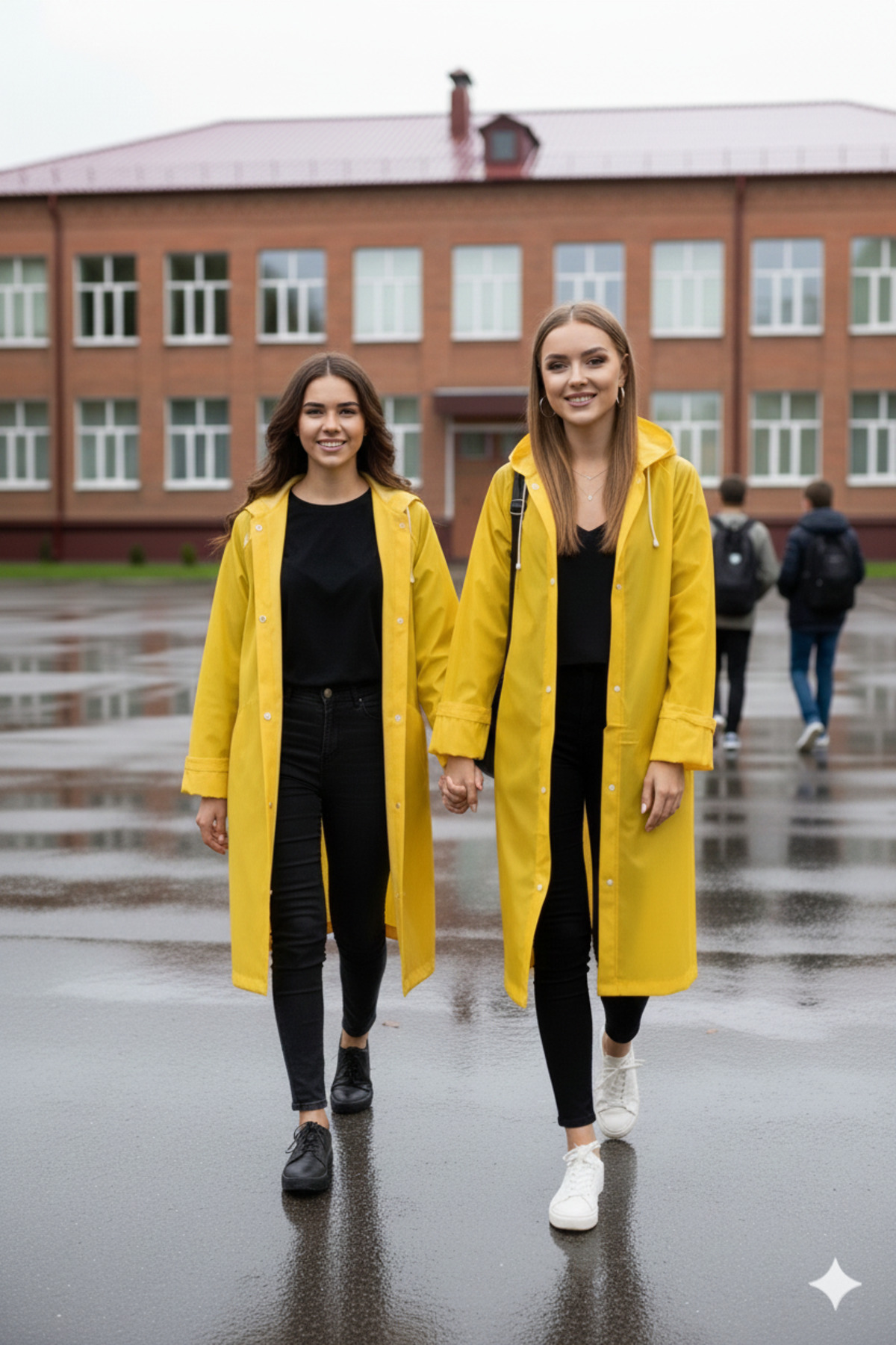 İMEXTECH  Unisex Sarı Eva Kumaş Su Rüzgar Geçirmez Yağmurluk Taraftar Yağmurluğu - Görsel 5