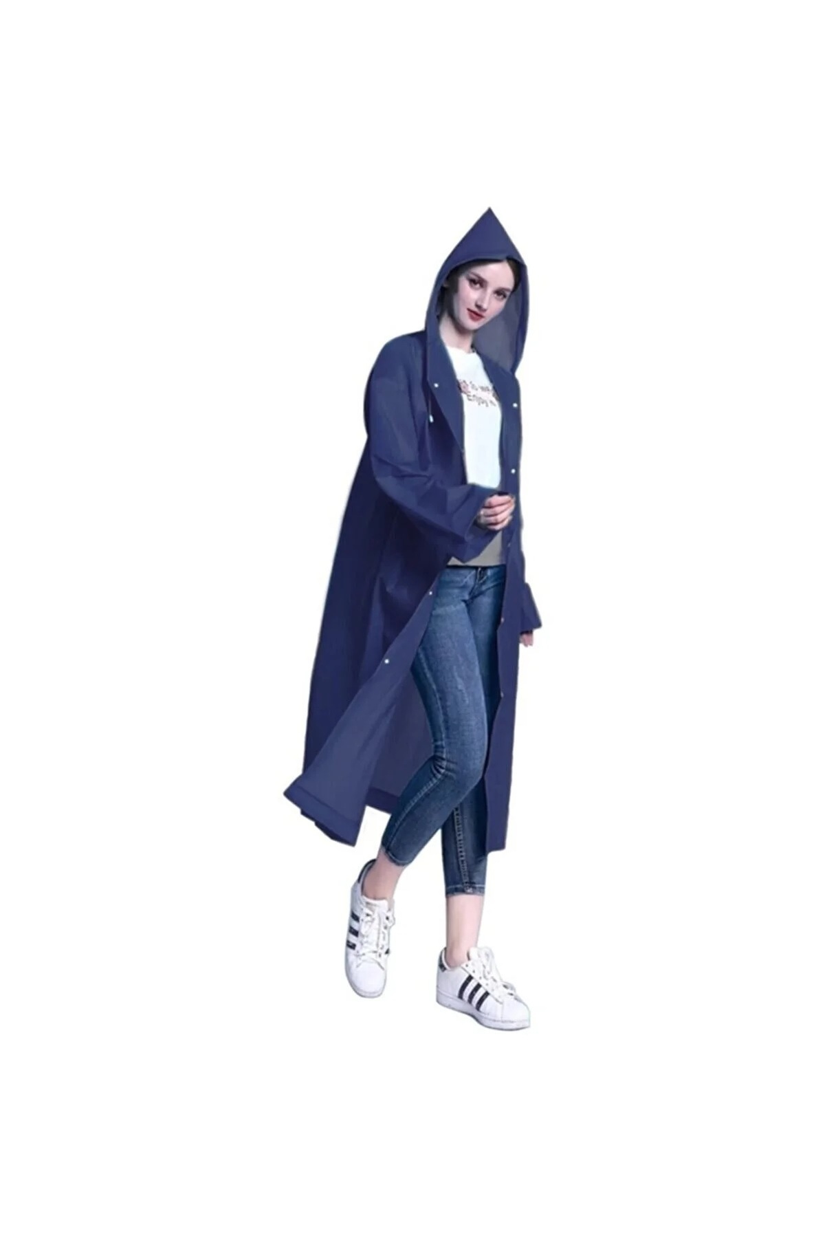 İMEXTECH  Unisex Lacivert Eva Kumaş Su Rüzgar Geçirmez Yağmurluk - Görsel 8