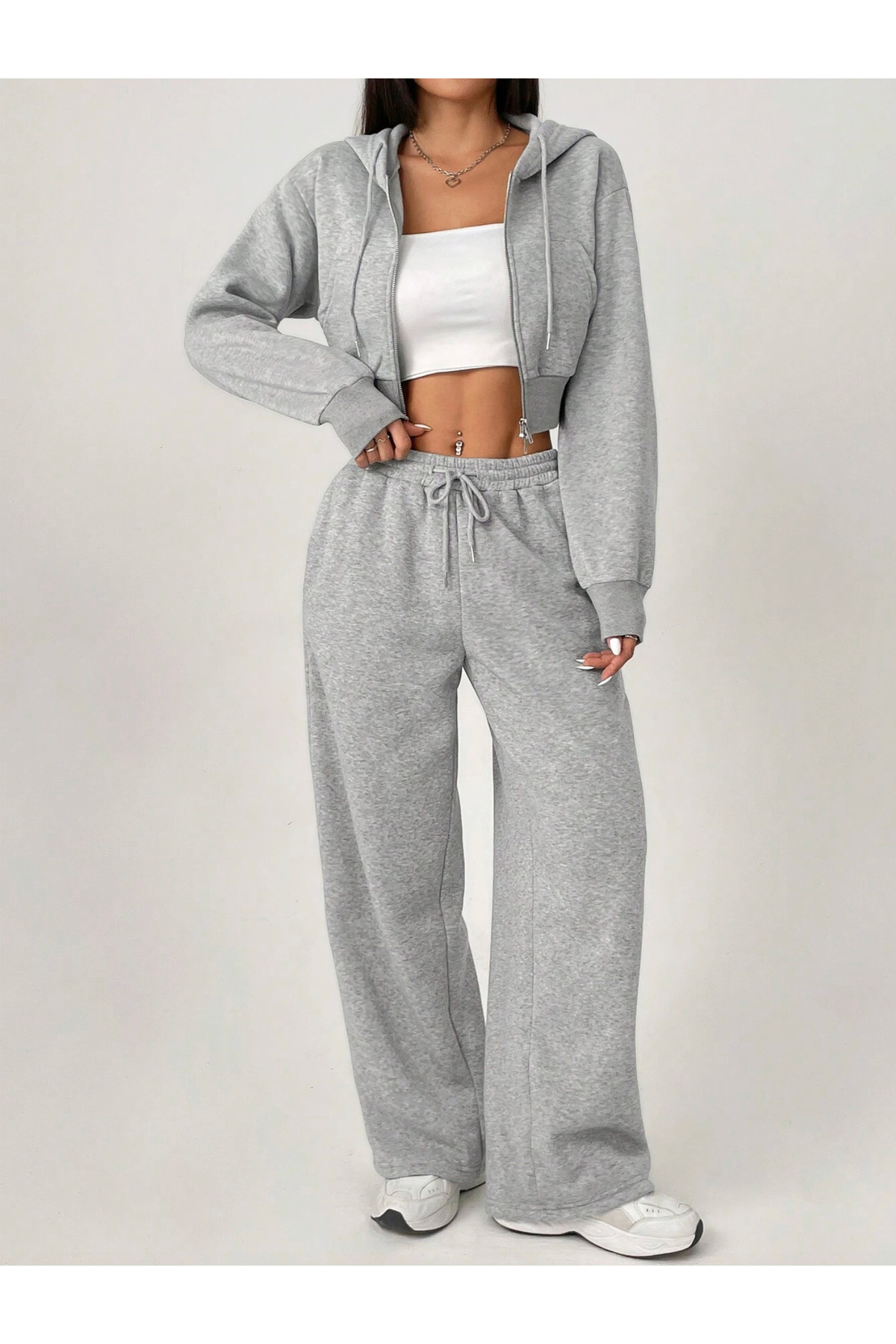 S&A DESIGN Жіночі широкі штани, зимові, 2 нитки, з шардом, товсті, з флісовою підкладкою, трикотажна тканина, штани від спортивного костюма