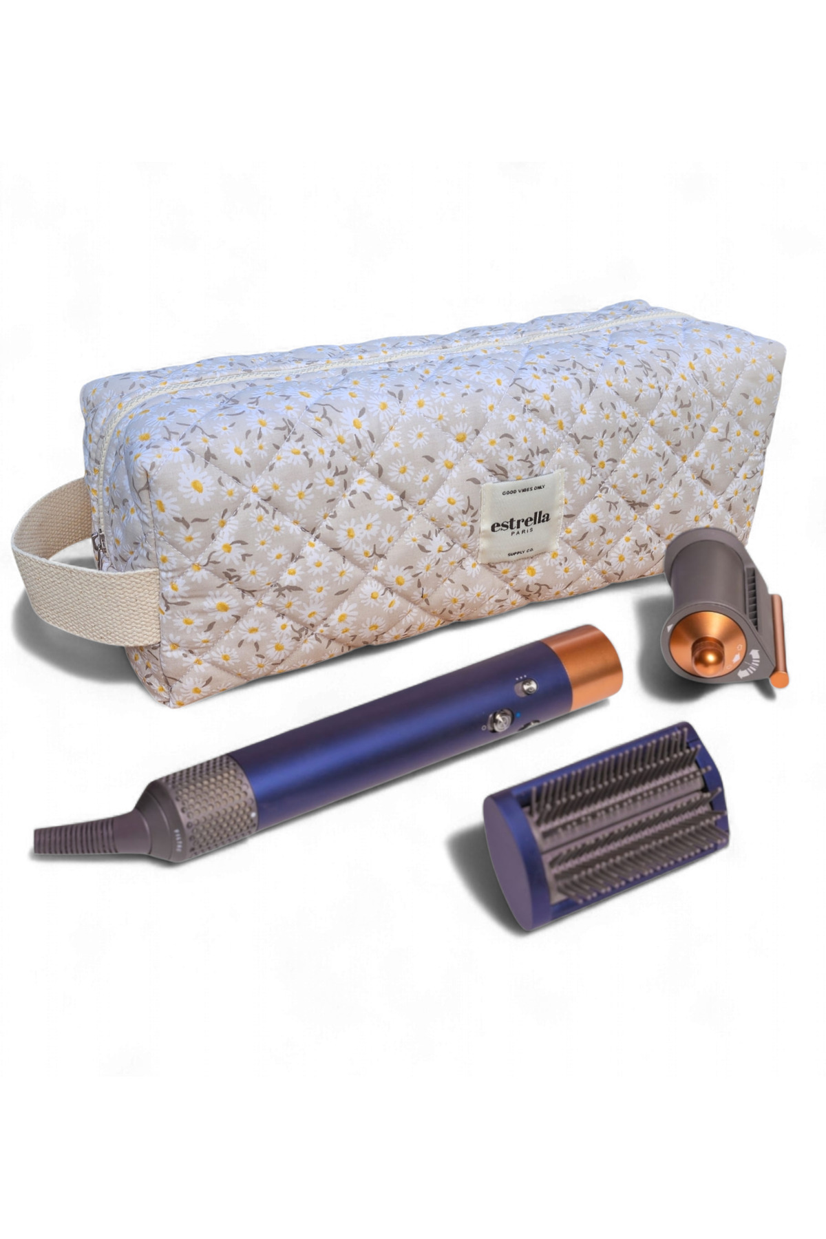 PAPATYA Dy-son Airwrap ve Tüm Saç Şekillendiriciler için XL Boy Seyahat, Makyaj Çantası BEJ KARE — بژ PP4646 — تصویر 3 از 5
