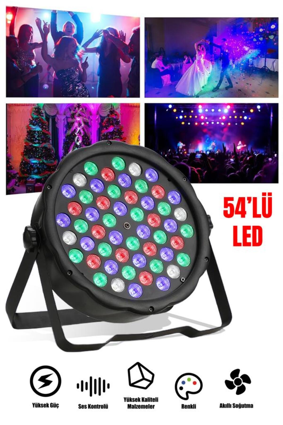 DEMPOWER 54'lü LED Renkli Müzik Sensörlü Par Işığı - Fiyatı, Yorumları