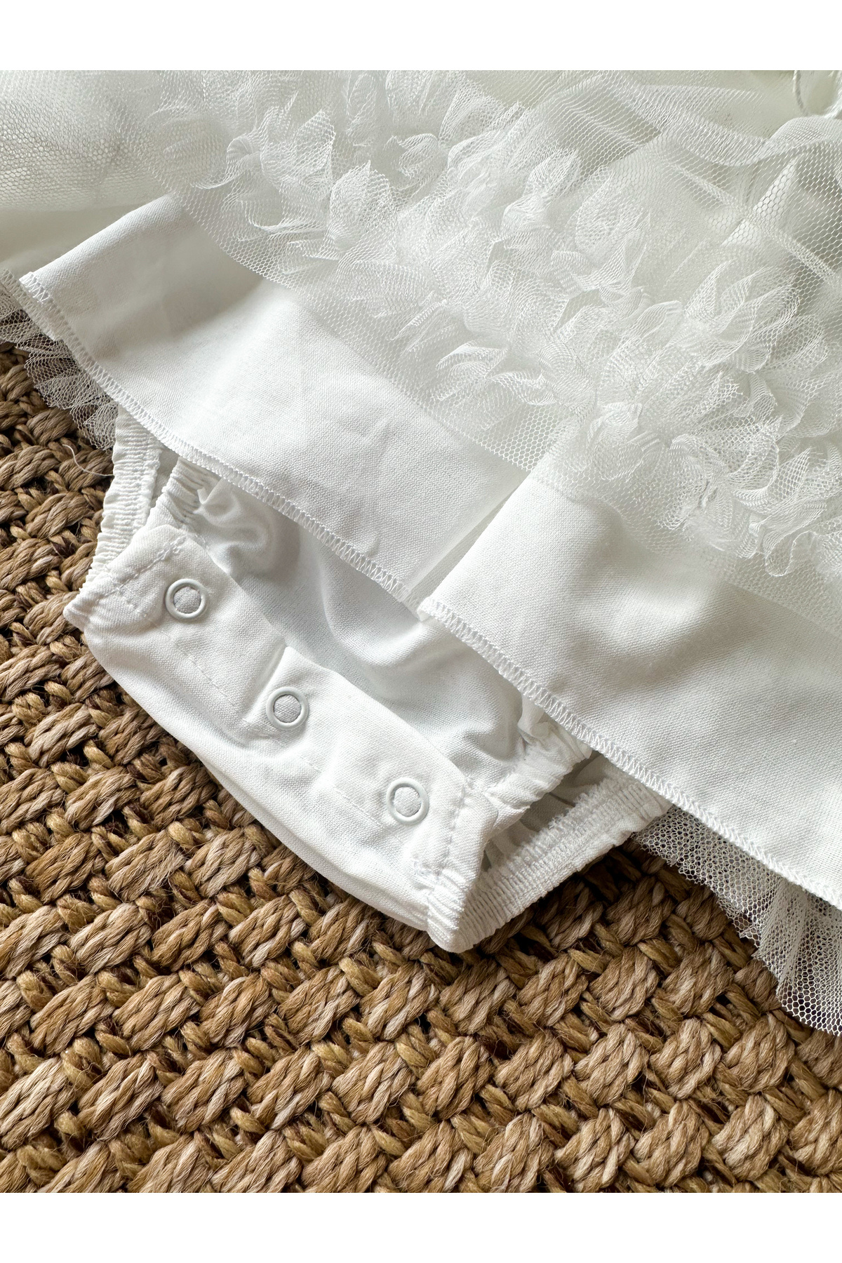 aysskids ASTER Beyaz Uzun Kollu Dantel Detaylı Etekli Kız Çocuk Bebek Özel Gün Bayramlık Elbise fotoğrafı 7 (önizleme)