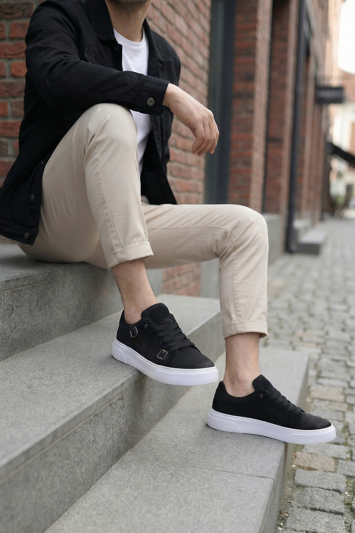 sauron Madrid Model Erkek Casual Spor Ayakkabı Çift Tokalı Ortopedik Tabanlı