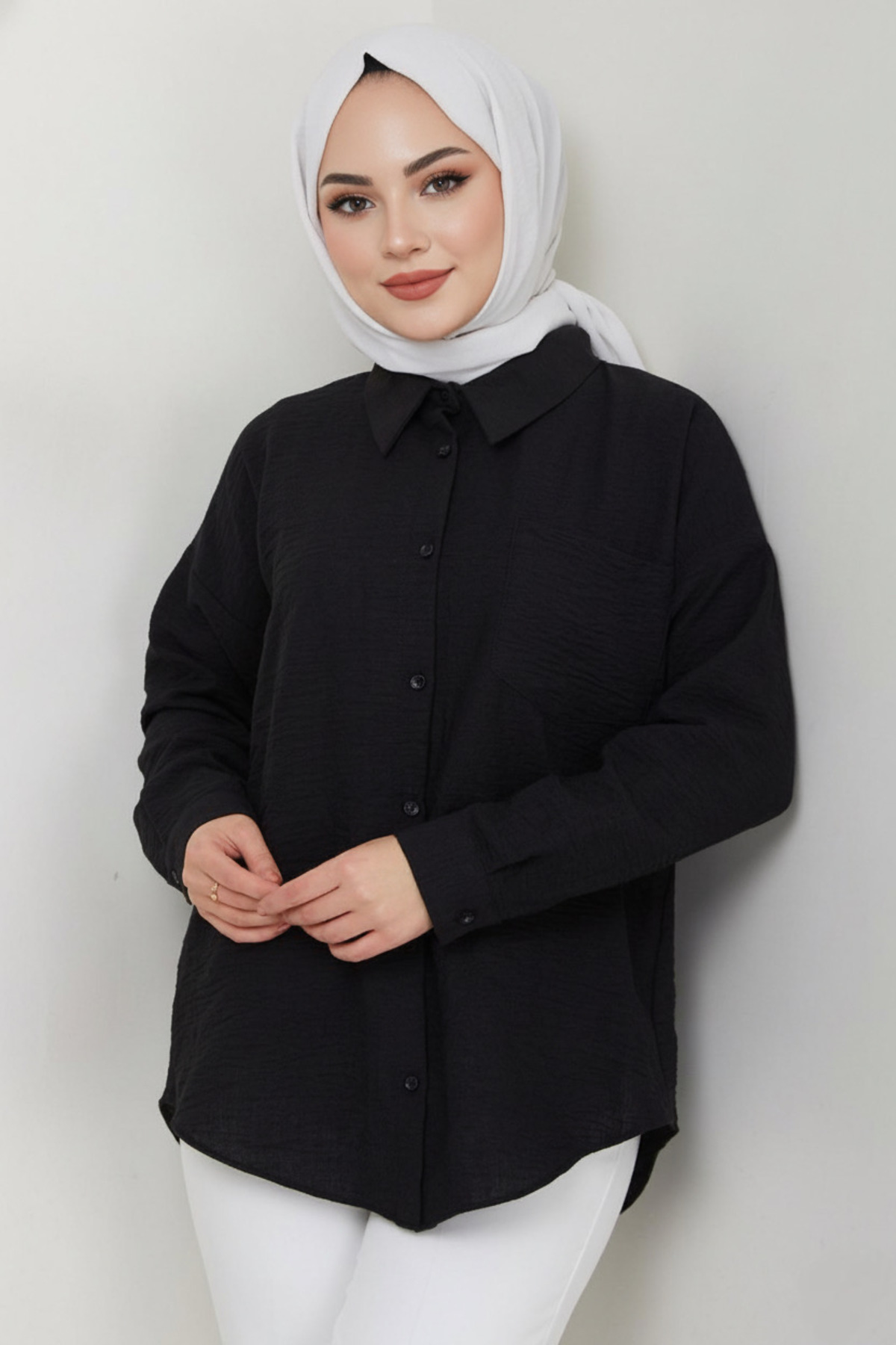 lavrisa  Pera Keten Gömlek - LVRS4458 - Görsel 3