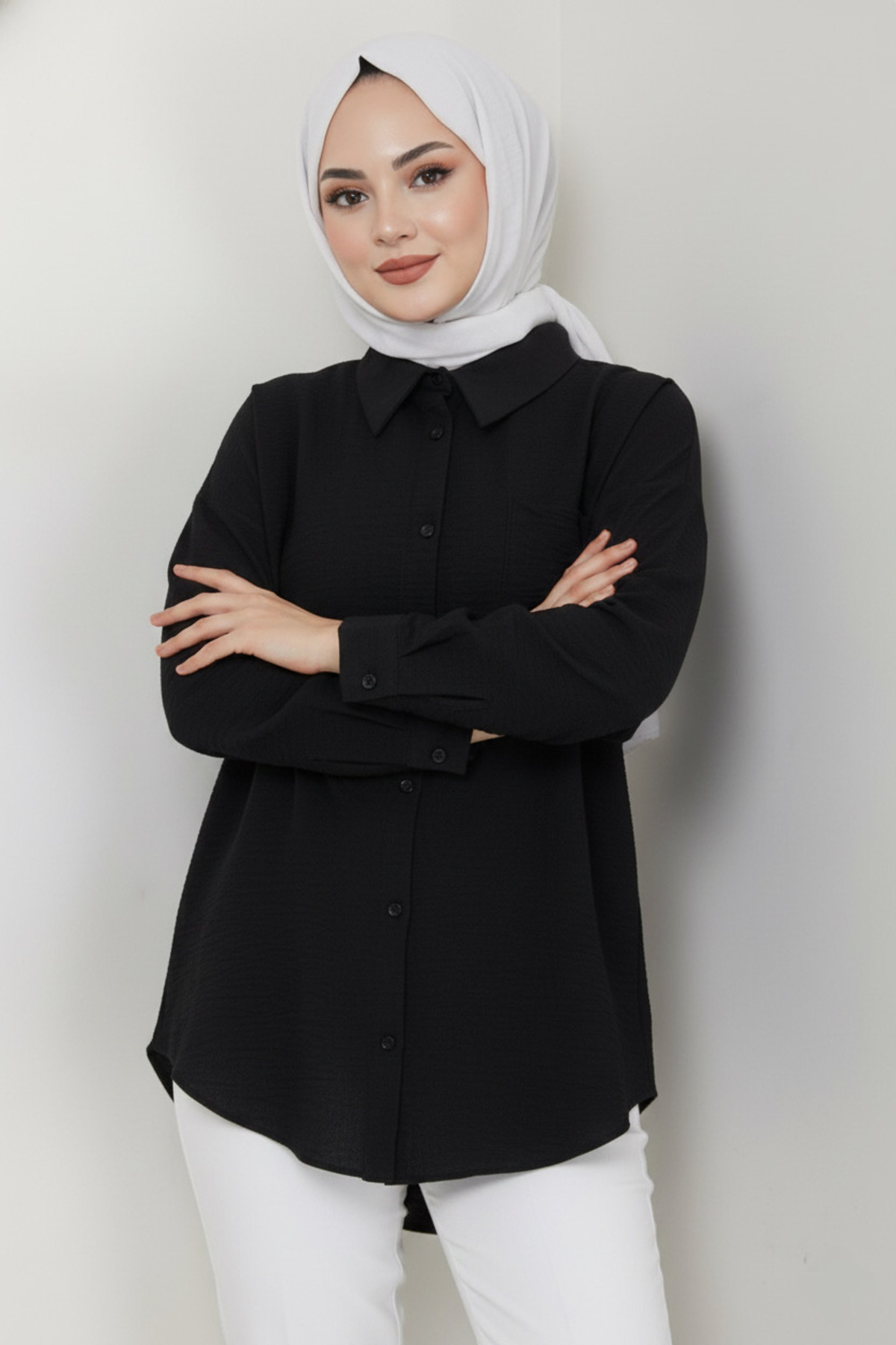 lavrisa  Pera Keten Gömlek - LVRS4458 - Görsel 4