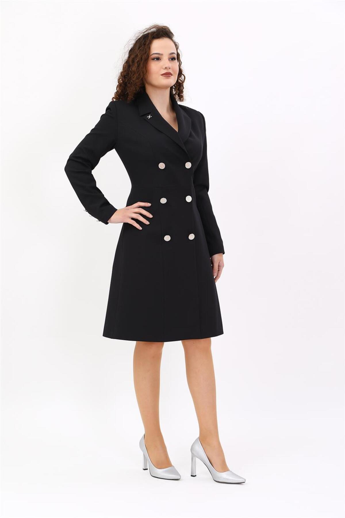 ÖNDER ÖZSOY  Çan Ceket Elbise -siyah - Görsel 6