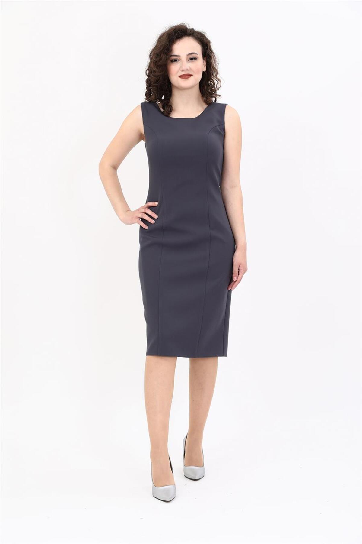 Cocktail Zero Sleeve Dress-Smoked