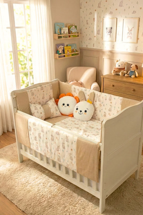 Kista Baby Bebek Uyku Seti Nevresim Takımı 80x130 Bunny Kahverengi