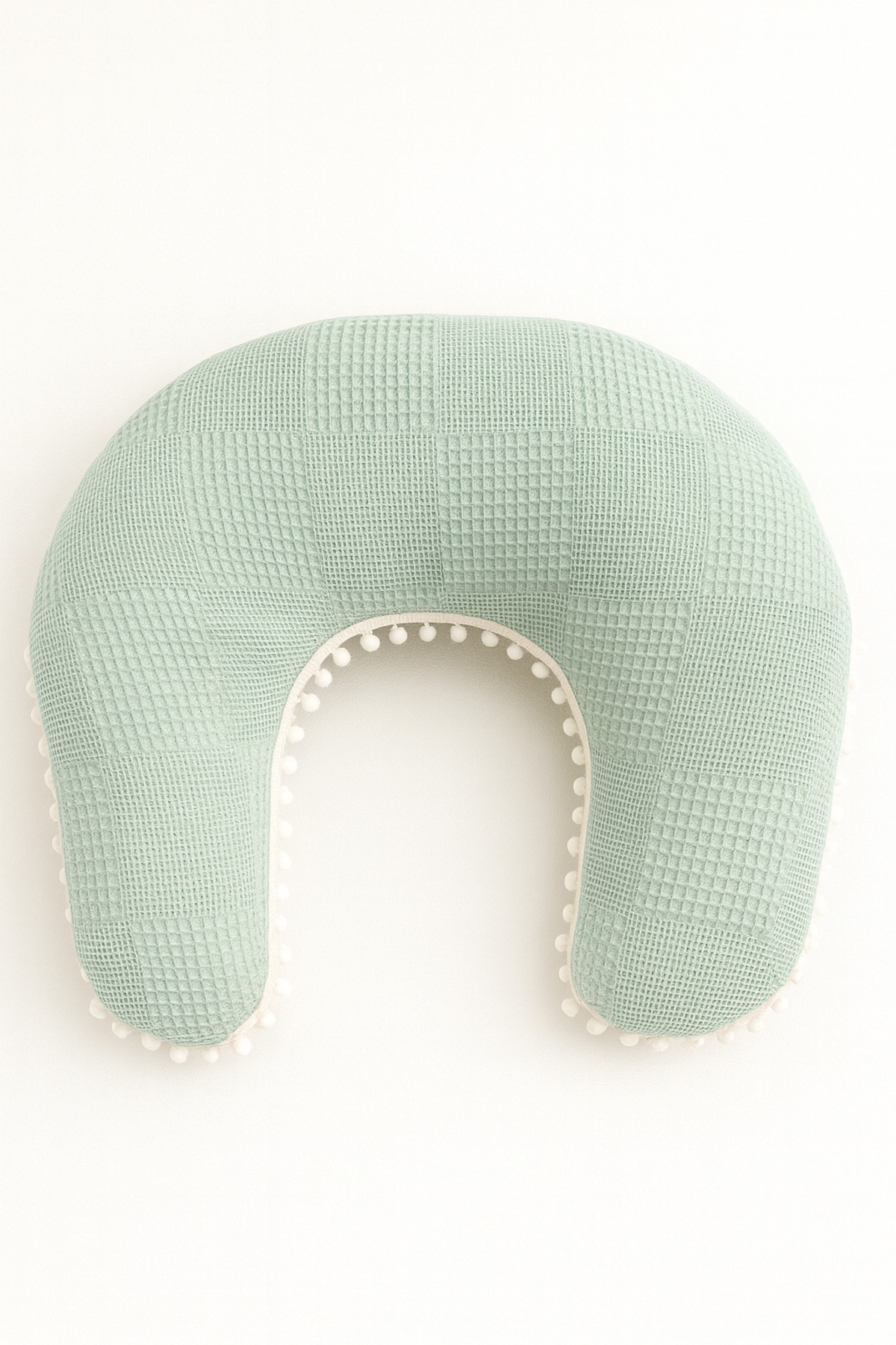 Jaju Baby Wafle Pike Kumaş Ceylan Tasarım Ponponlu Emzirme Yastığı - Destek Minderi fotoğrafı 2 (önizleme)