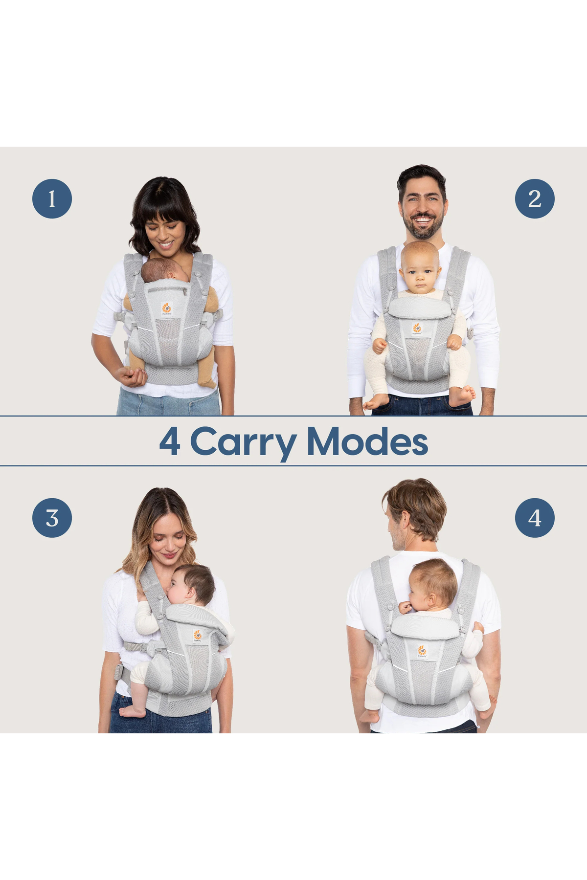 Ergobaby Omni Deluxe Cotton (Onyx Black) 4 Farklı Taşıma Pozisyonlu Ergonomik Kanguru, 0-4 Yaş Yeni Doğan fotoğrafı 6 (önizleme)