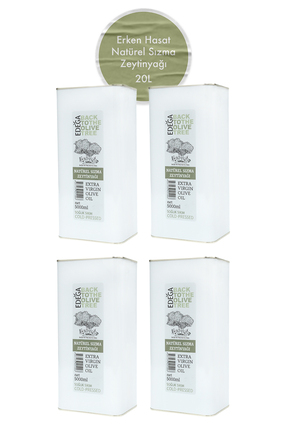 Edega 20 Lt Soğuk Sıkım Zeytinyağı | Erken Hasat , Edremit Tipi Zeytin , Sızma