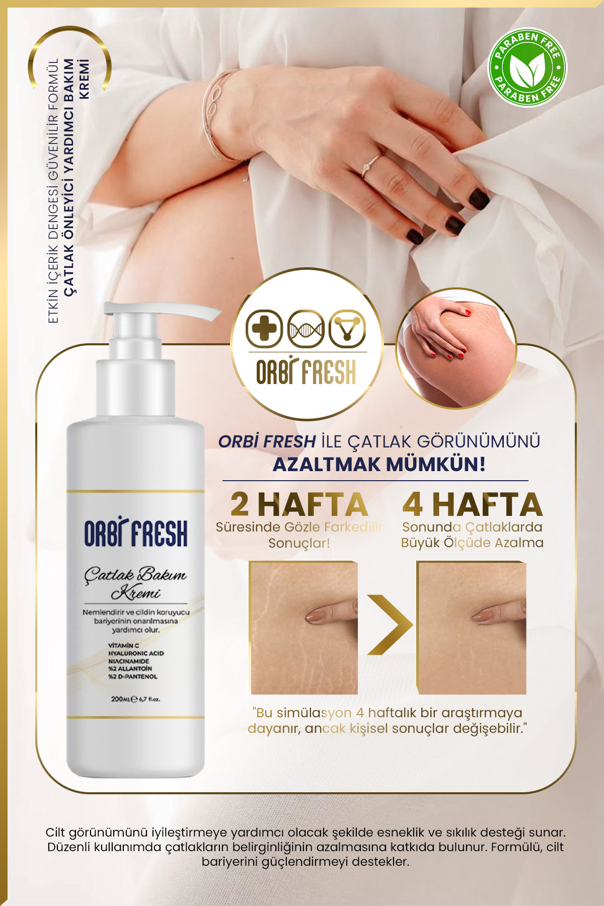 Çatlak ve Leke Önleyici Hamilelik Öncesi ve Sonrası Onarıcı Bakım Kremi 200 ml — orbfresh-catlak-bakim — تصویر 2 از 4