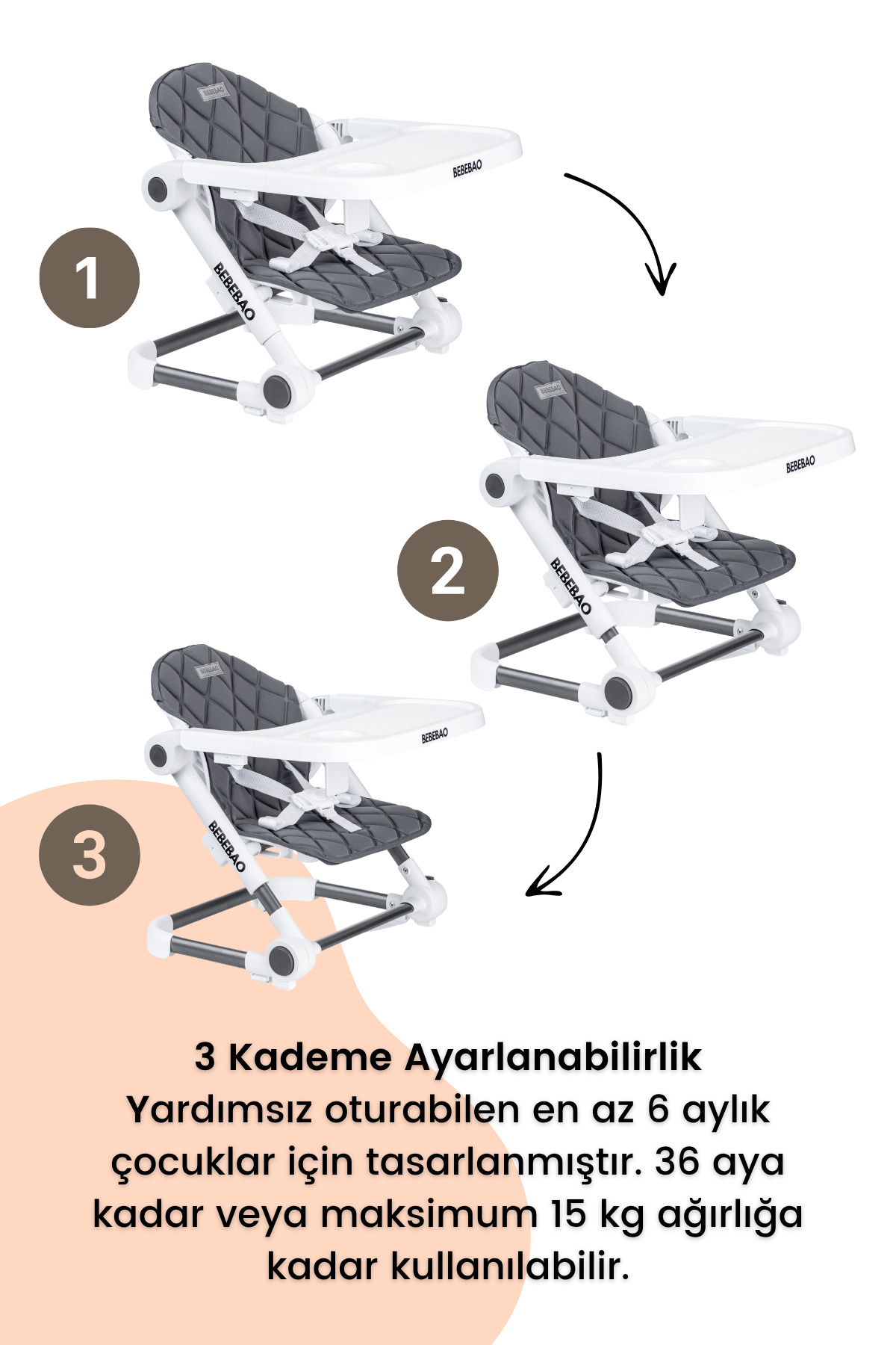 Bebebao Smart Portatif Mama Sandalyesi fotoğrafı 7 (önizleme)