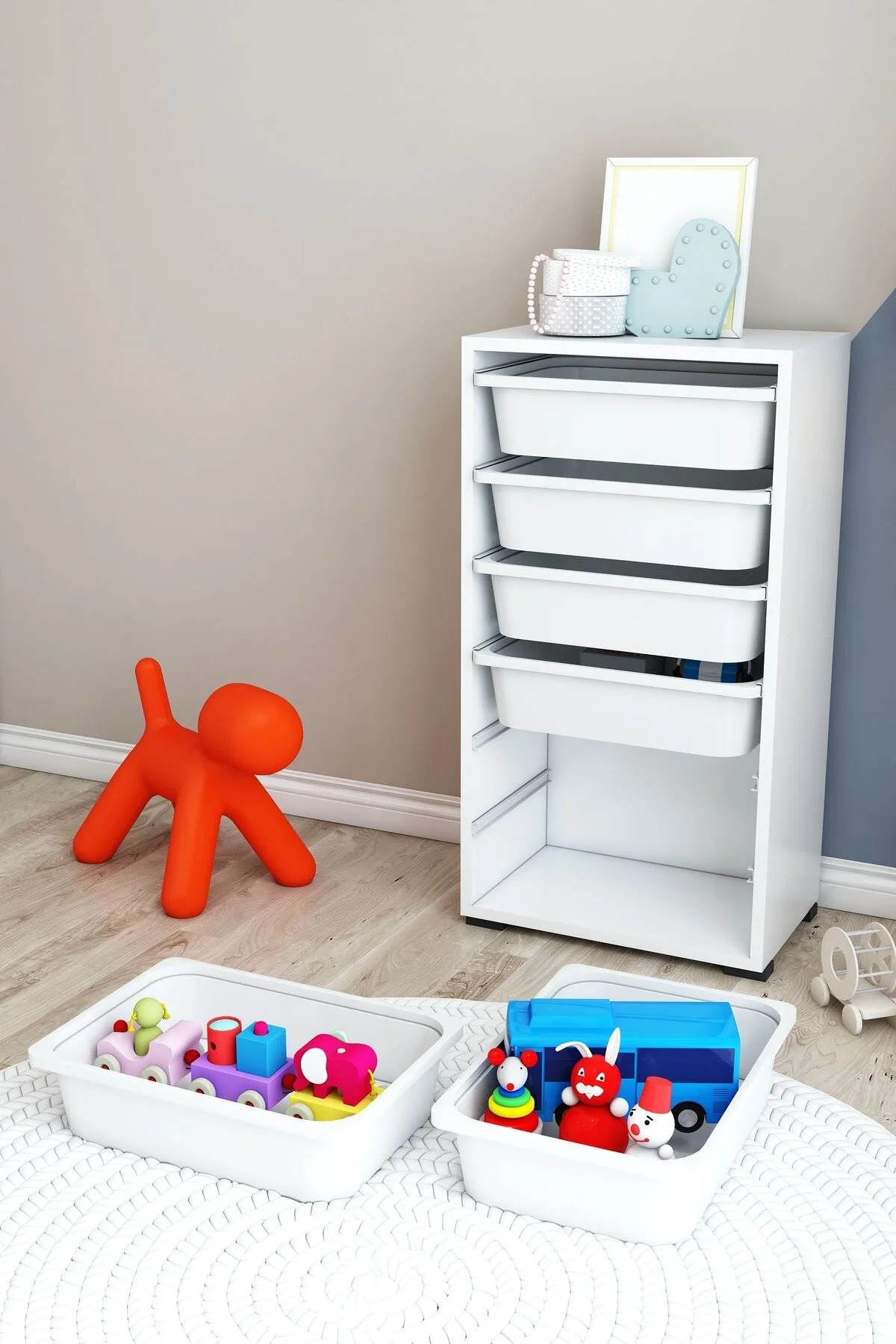 Armarks 6 Sepetli Çok Amaçlı Dolap, Mutfak Dolabı, Çocuk Oyuncak Dolabı, Oyuncak Organizer fotoğrafı 3 (önizleme)