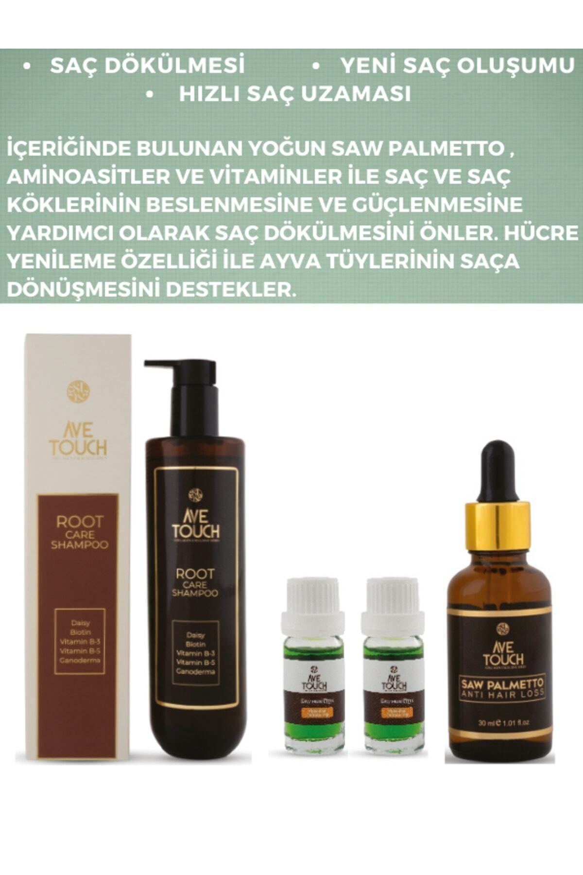 AVE TOUCH Collagen Saç Yoğunlaştırıcı Ve Dökülme Önleyici Etkili Bakım Seti — 10