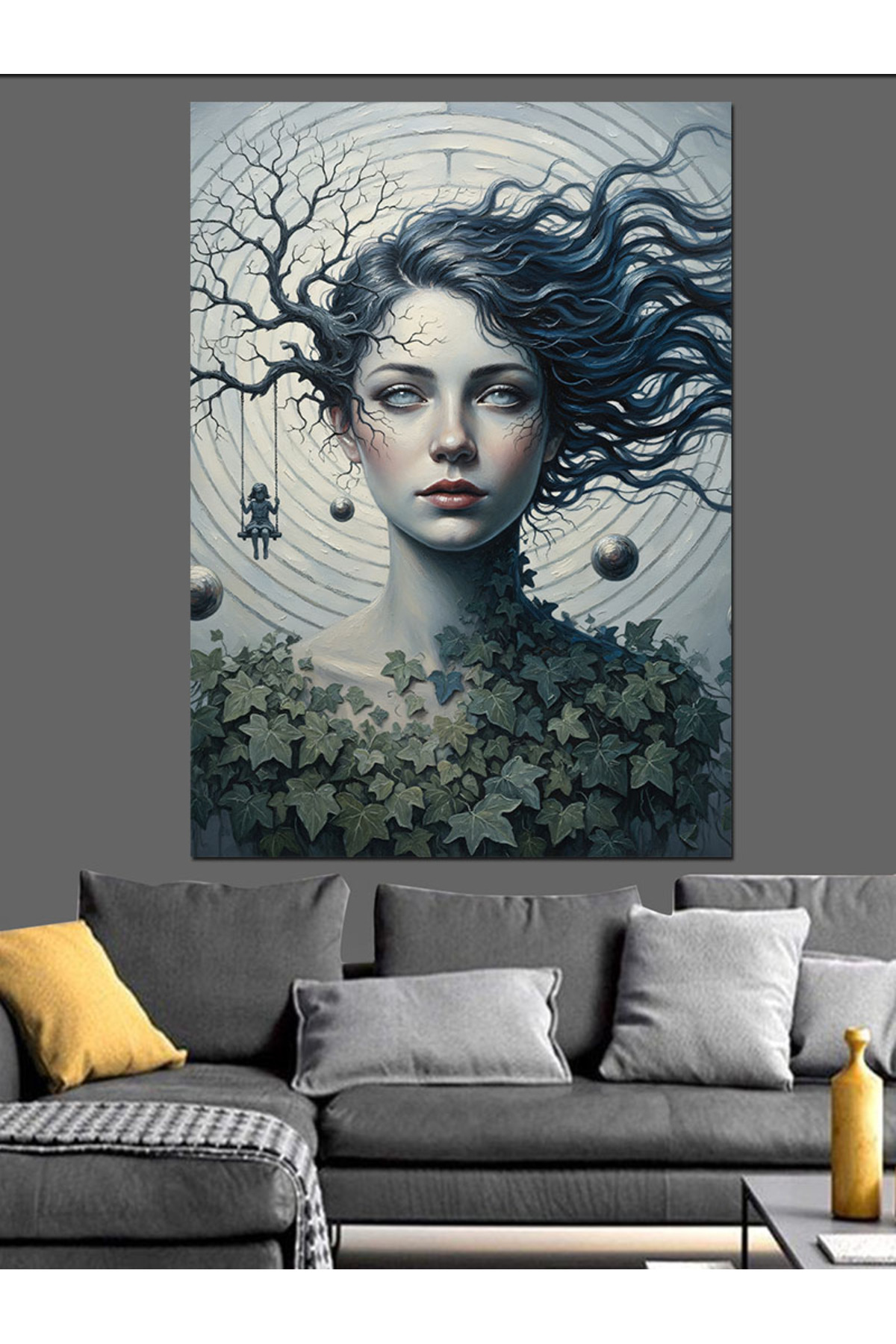 Rüzgar Saçlı Yüksek kaliteli yağlı boya dokulu Kanvas Canvas Tablo kanvas tablo canvas tablo duvar