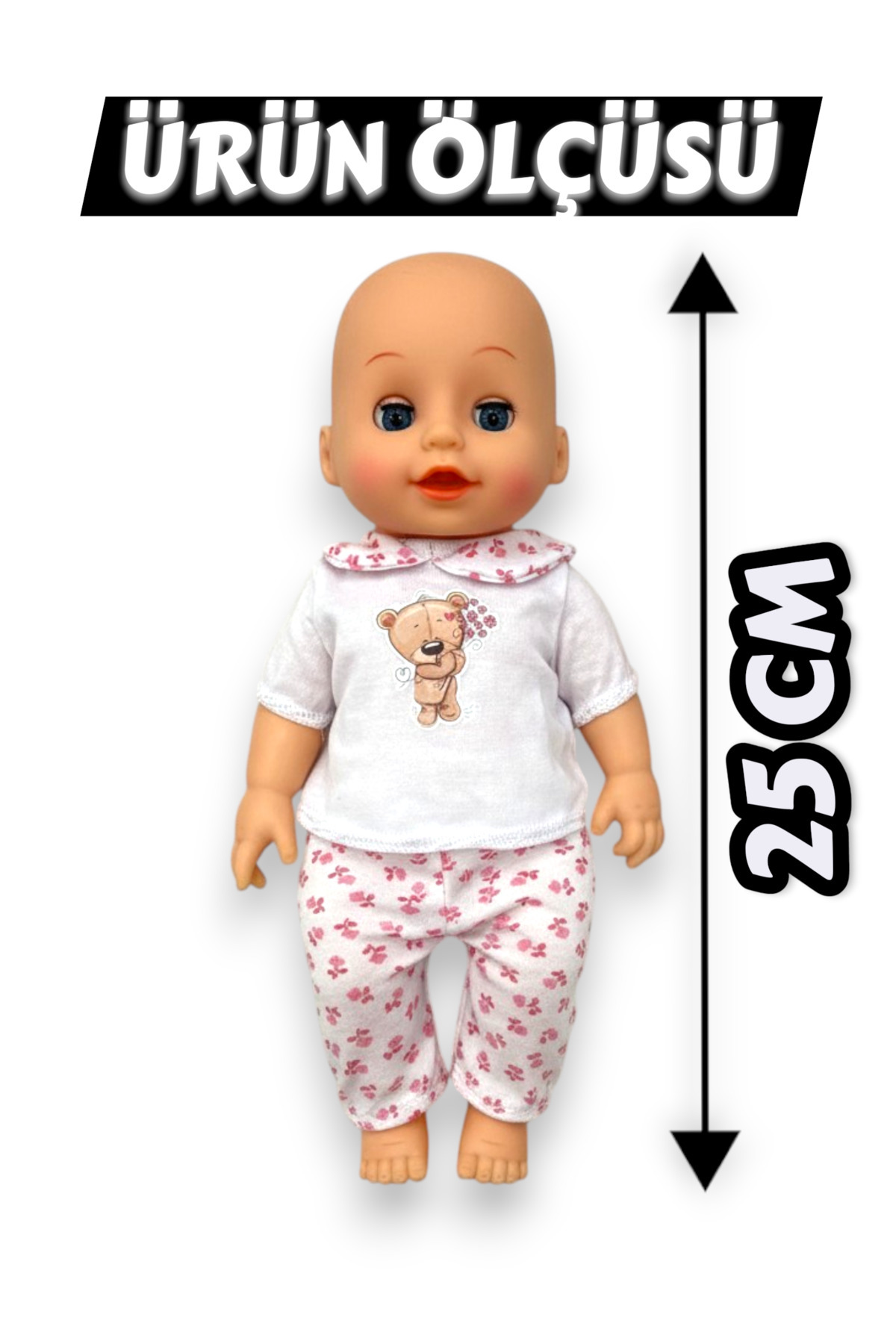 YILDIRIM OYUNCAK Altını Islatan Konuşan Bez ve Biberon Aksesuarlı Gerçekçi Oyuncak Bebek fotoğrafı 4 (önizleme)