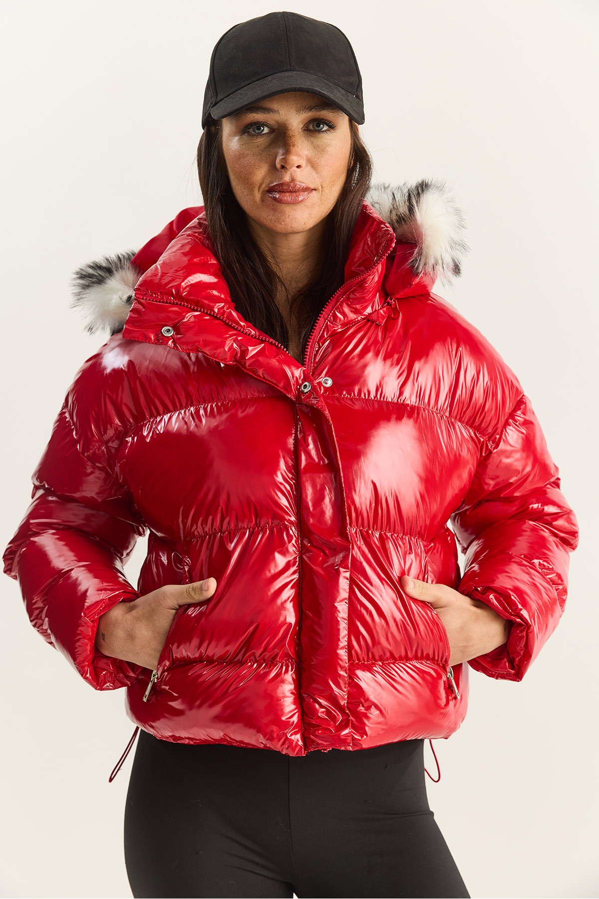 Bianco Lucci  Kadın Cep Detaylı Astarlı Kapüşonlu Kısa Puffer Mont 1088 60283867 - Görsel 6