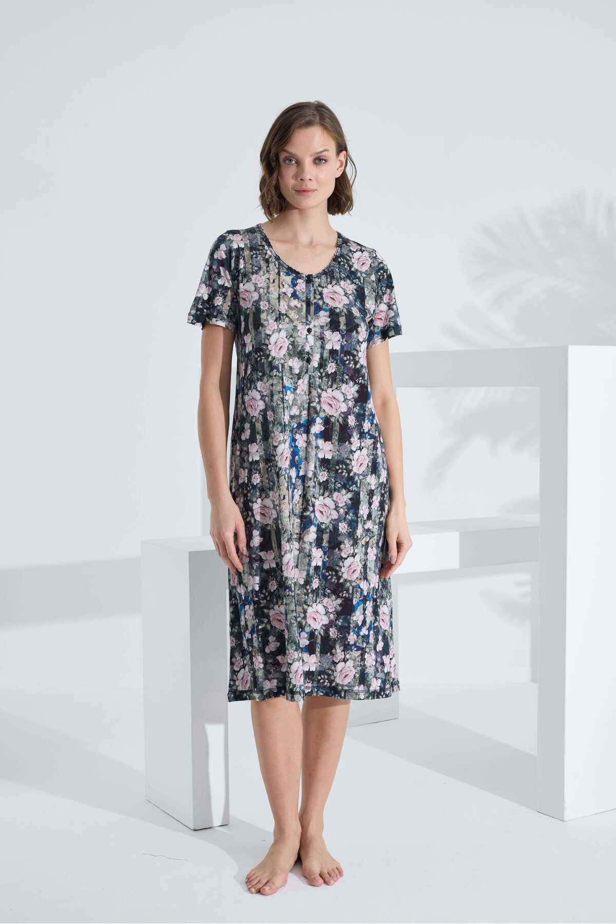 Etoile Bambu Kısa Kol Yazlık Kadın Elbise 72243