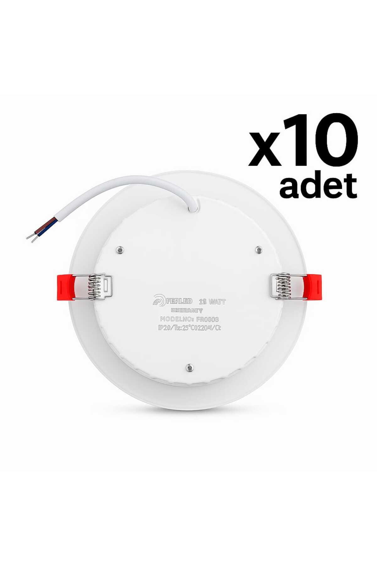 Ferled 18W LED Downlight Panel 10'lu Set 6500K Beyaz Işık | Yüksek